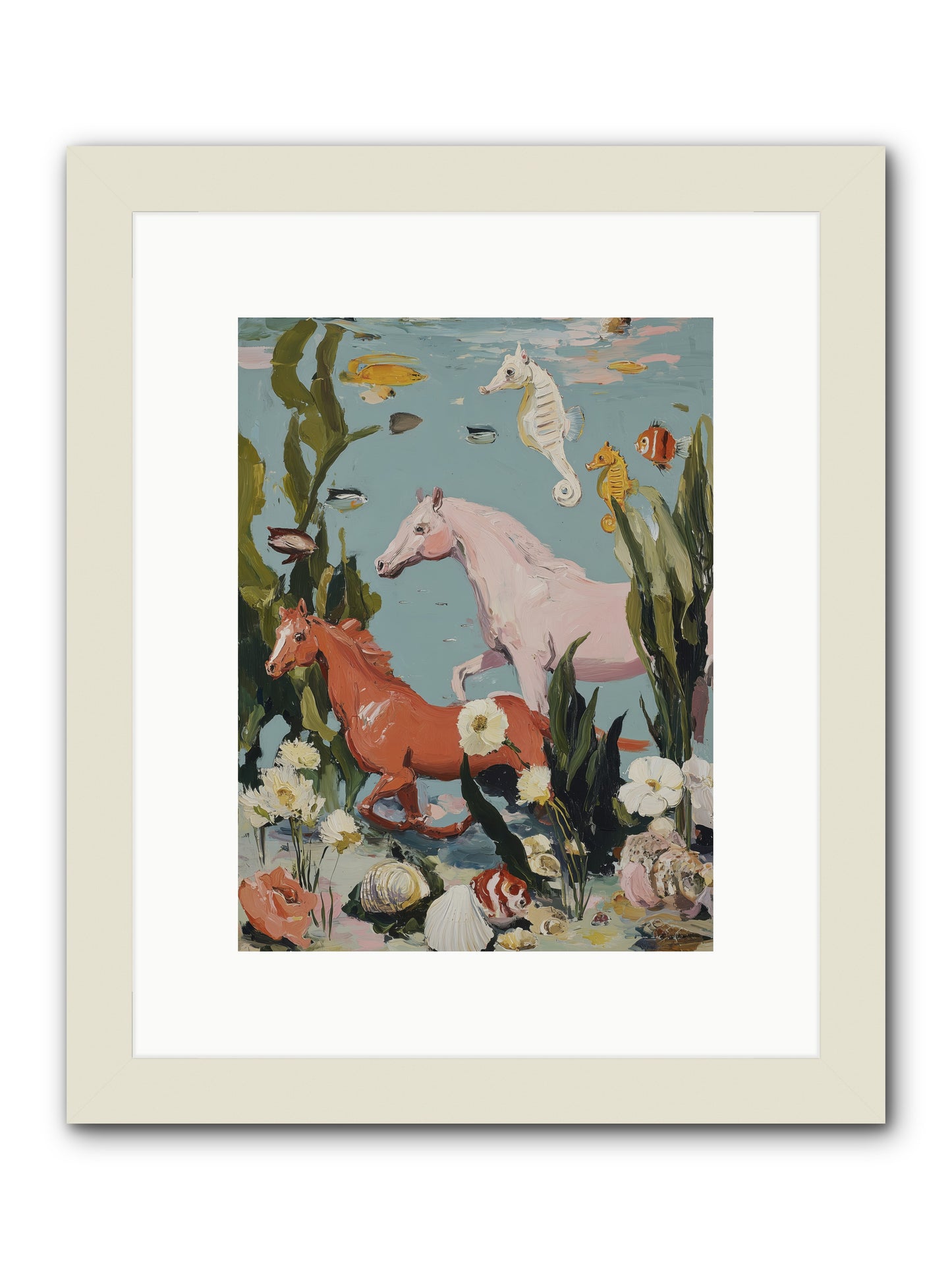 Ocean's Cavalry -- Framed Print - White 9x12