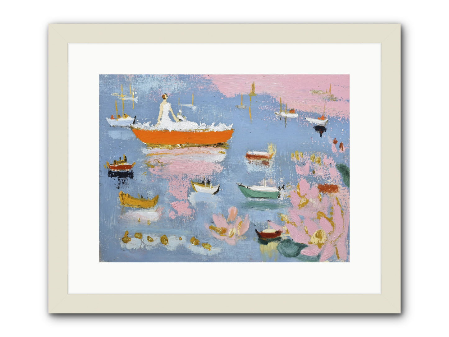 Ocean's Lullaby -- Framed Print - White 16x12