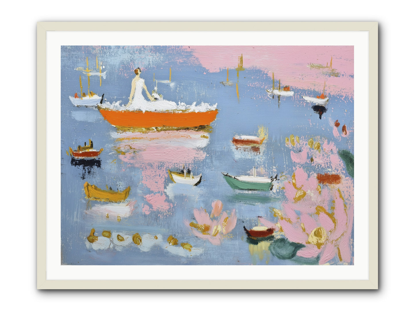 Ocean's Lullaby -- Framed Print - White 40x30