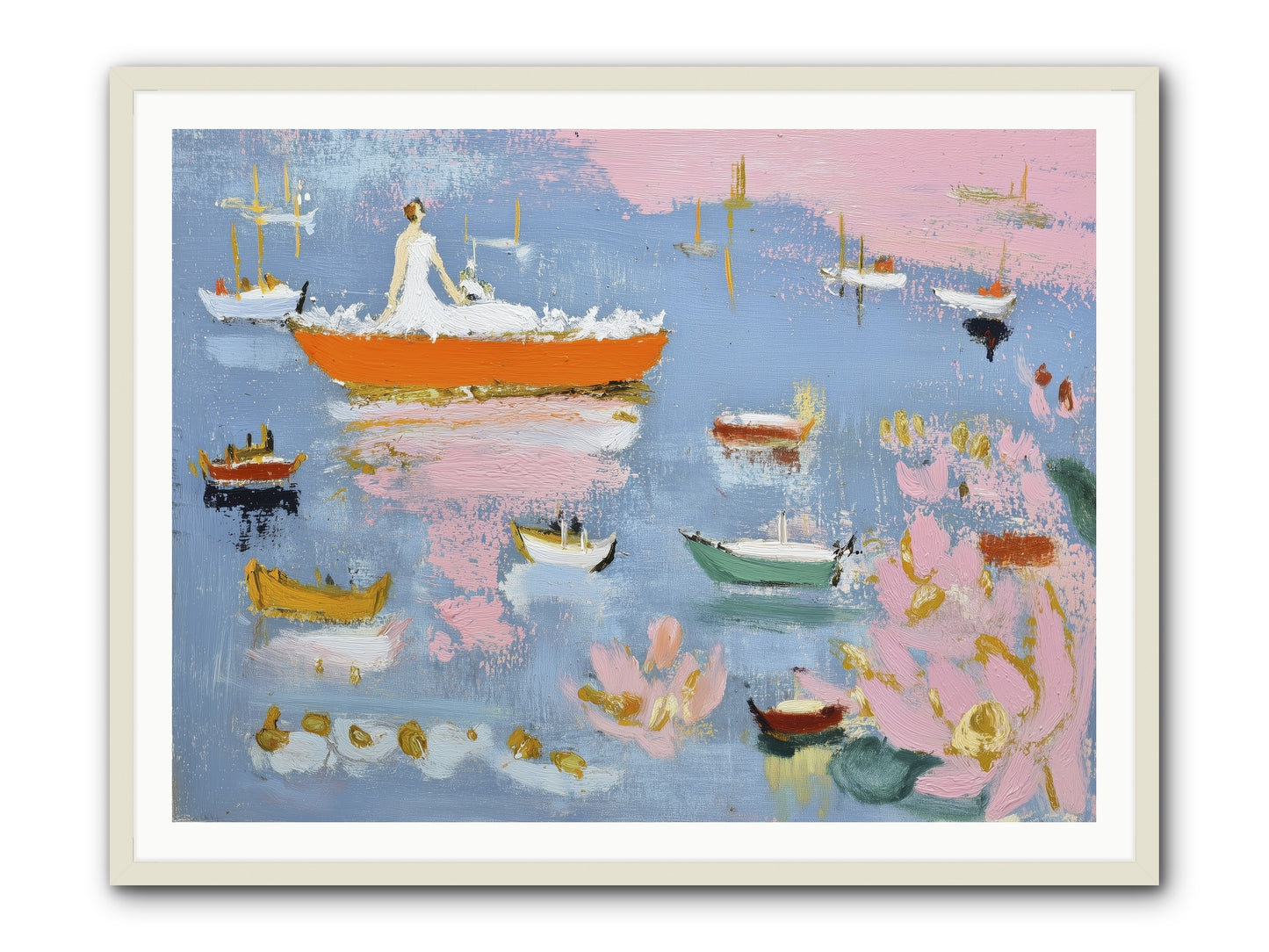 Ocean's Lullaby -- Framed Print - White 48x36
