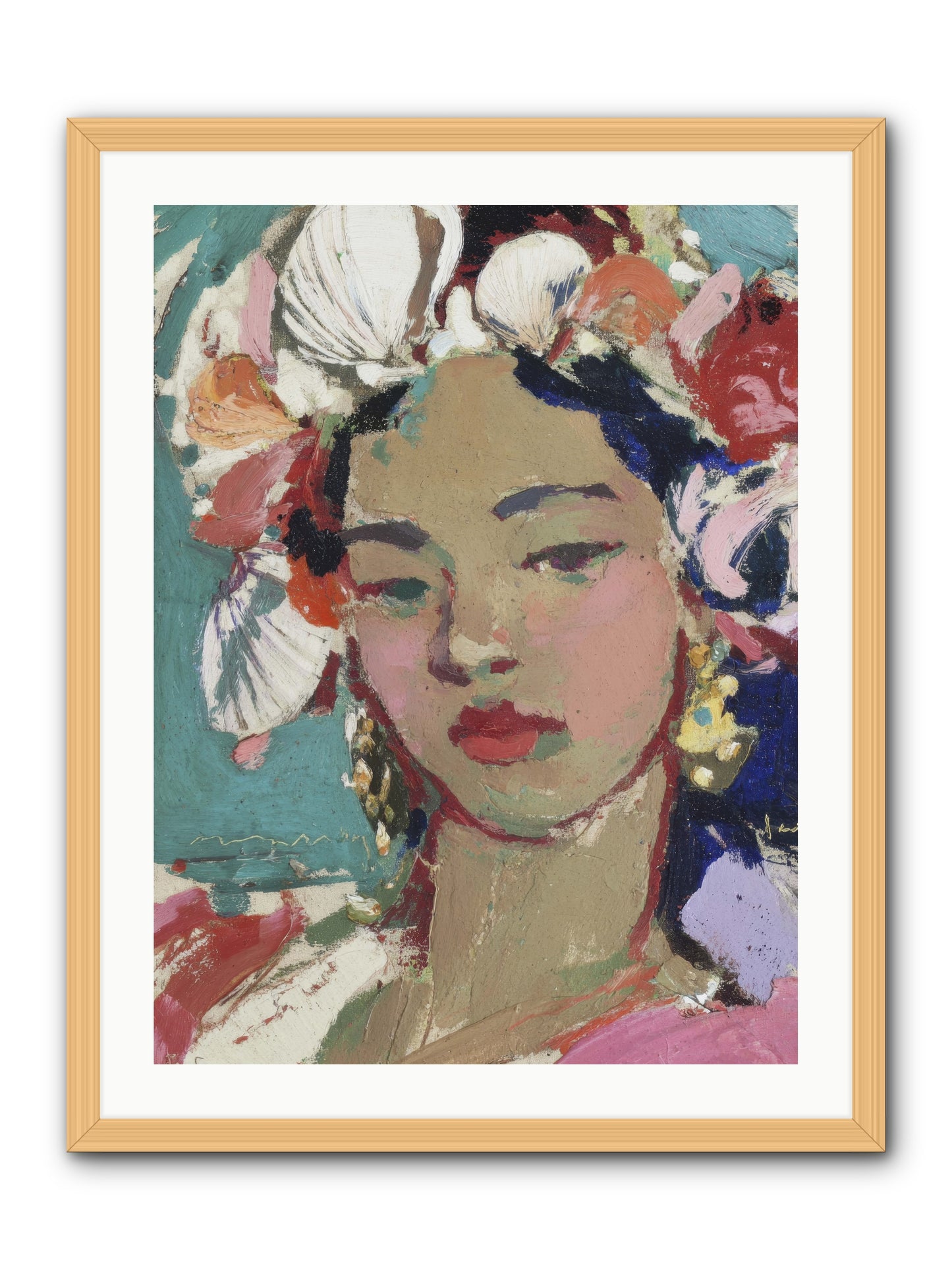 Ocean's loving keeper -- Framed Print - Natural 24x32