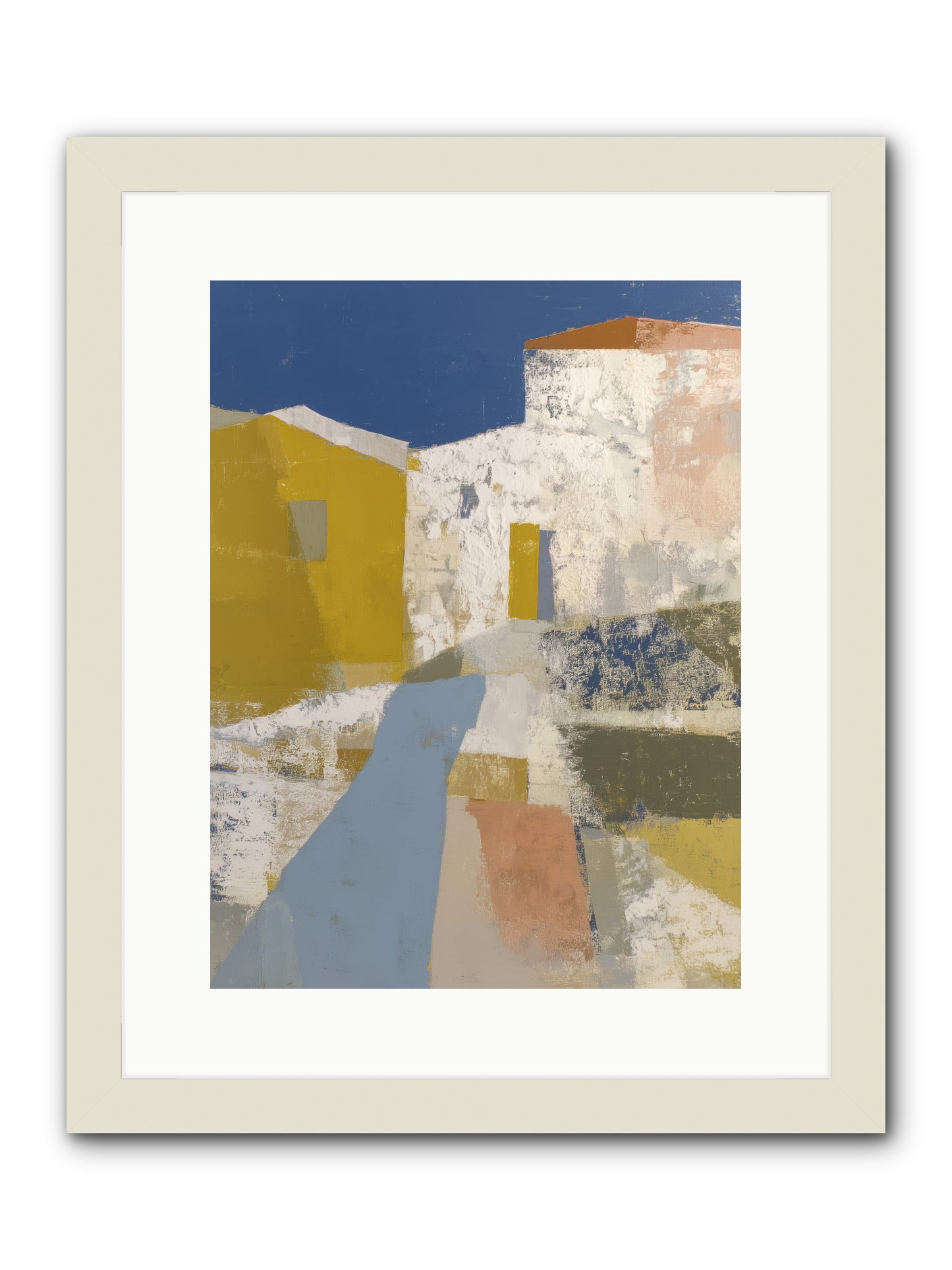 Ochre Tangle -- Framed Print - White 12x16