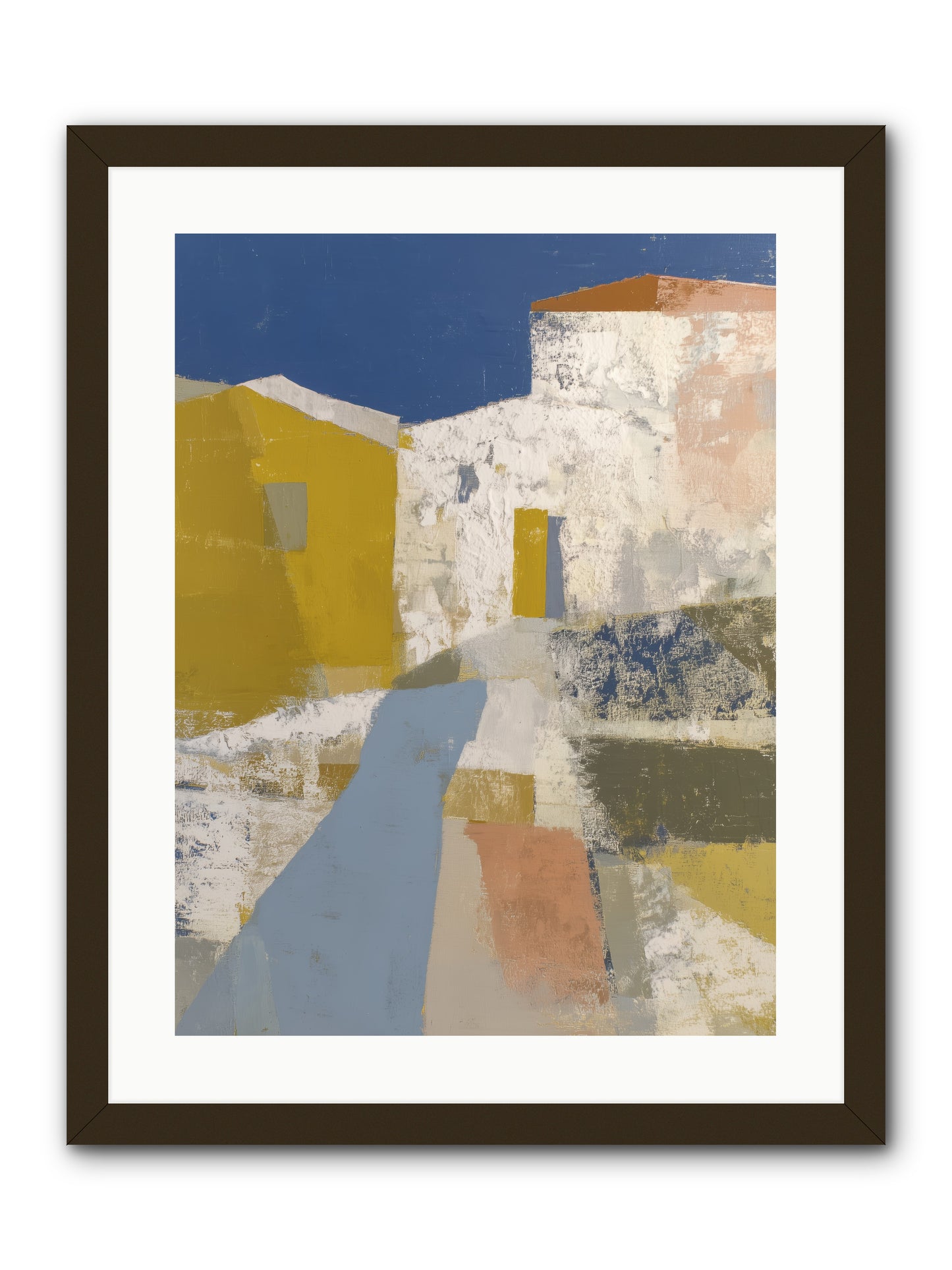 Ochre Tangle -- Framed Print - Black 18x24
