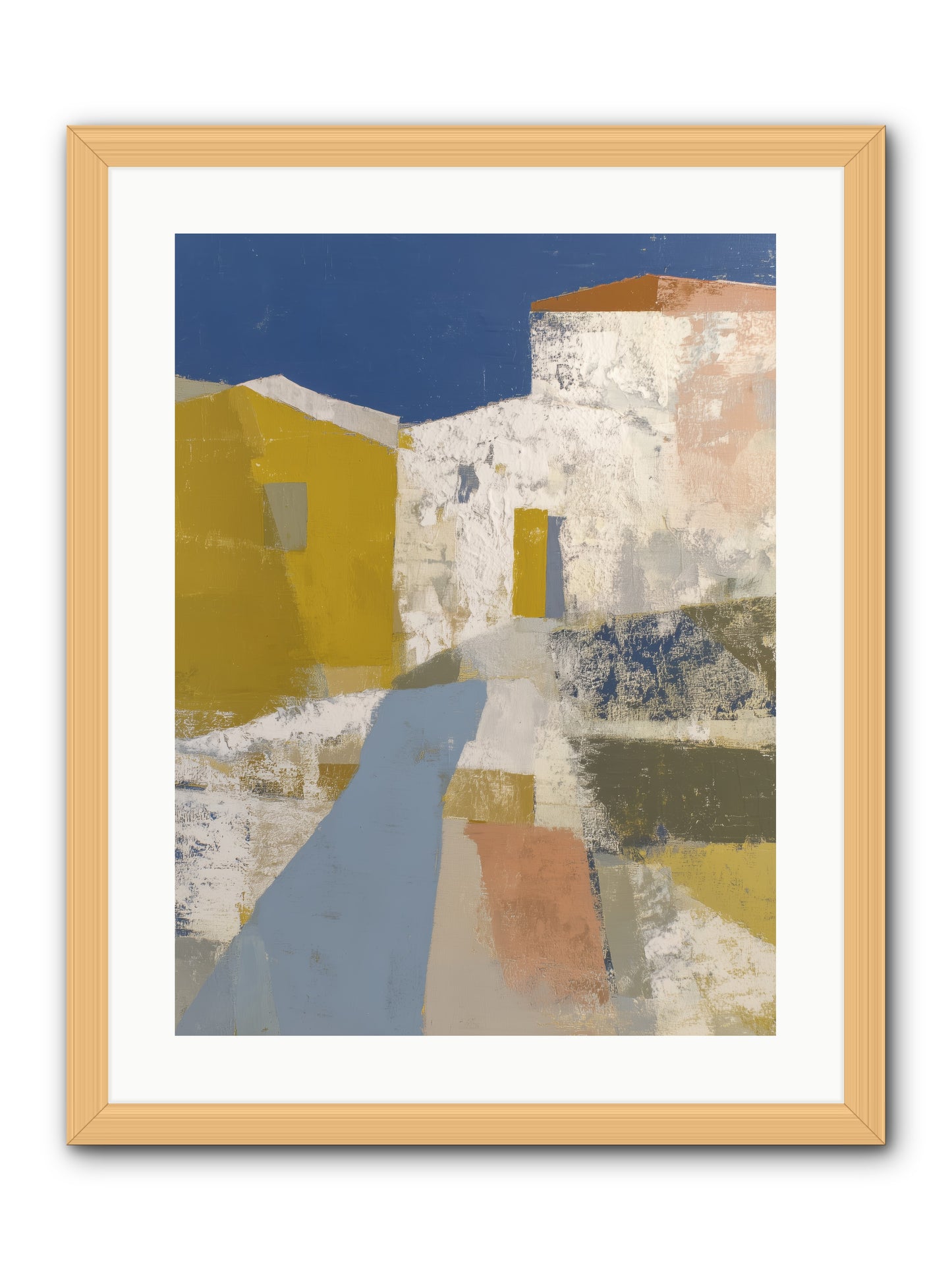 Ochre Tangle -- Framed Print - Natural 18x24