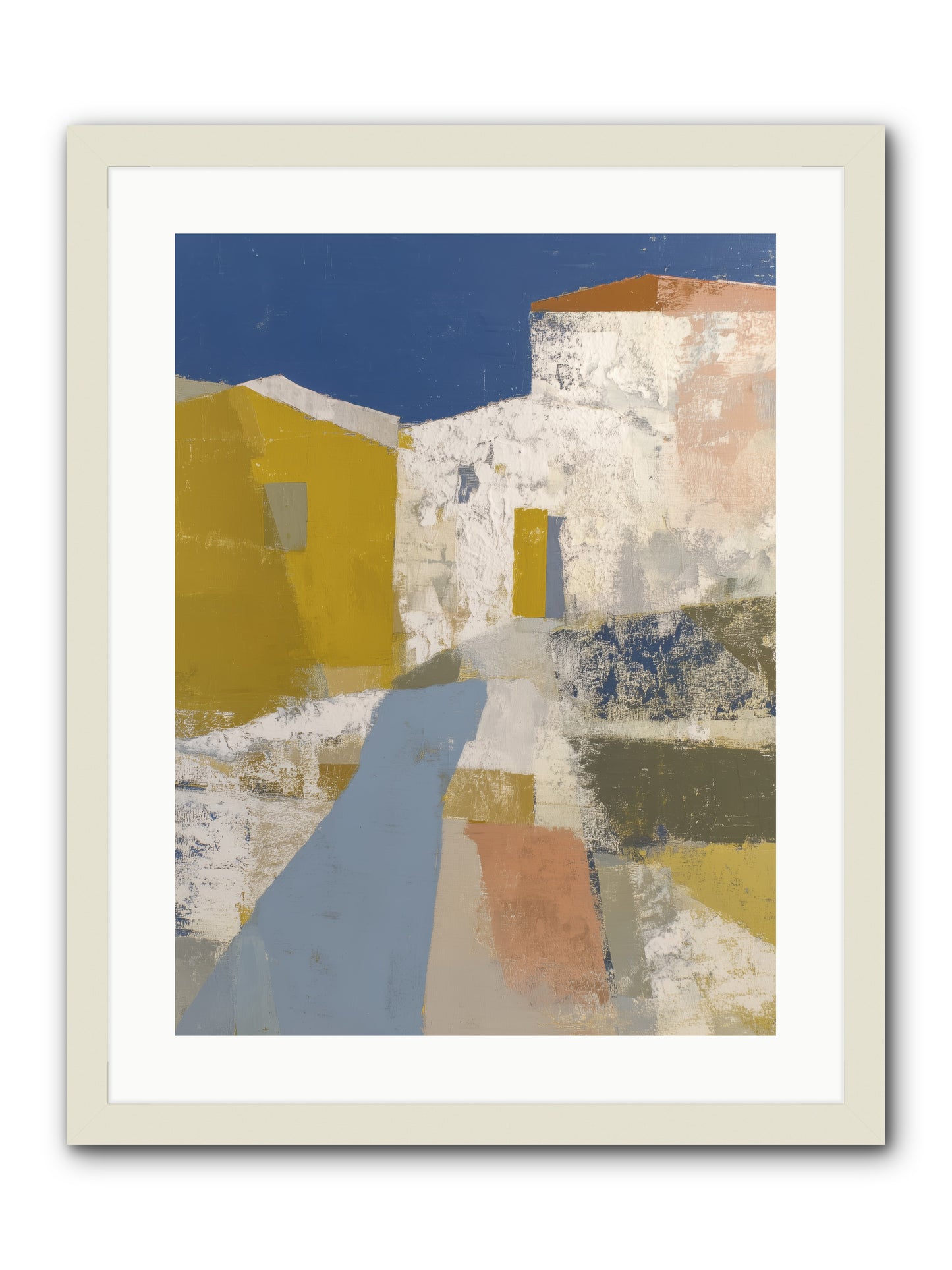 Ochre Tangle -- Framed Print - White 18x24