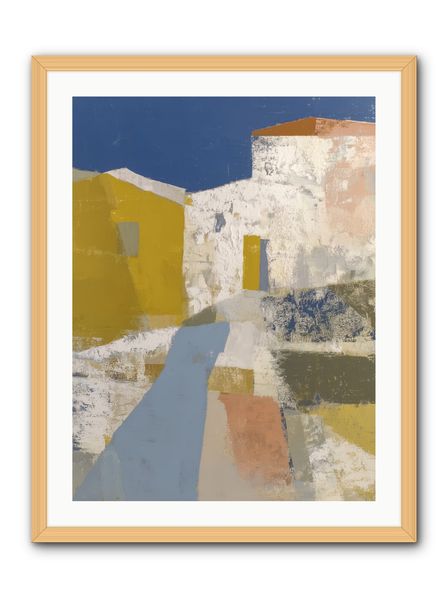 Ochre Tangle -- Framed Print - Natural 24x32