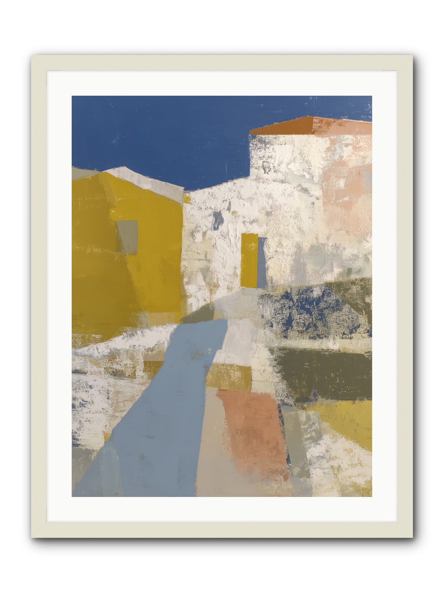 Ochre Tangle -- Framed Print - White 24x32