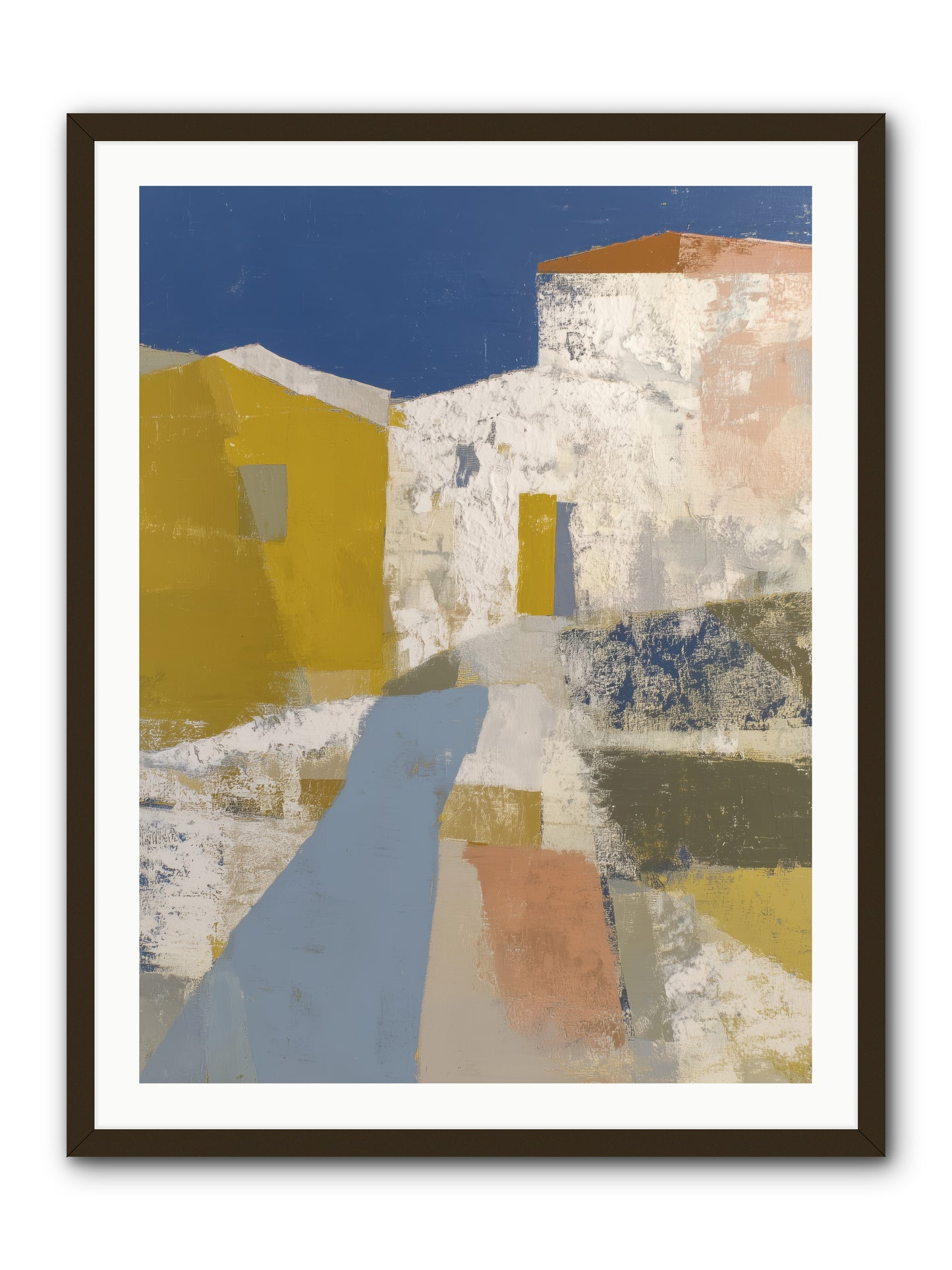 Ochre Tangle -- Framed Print - Black 30x40