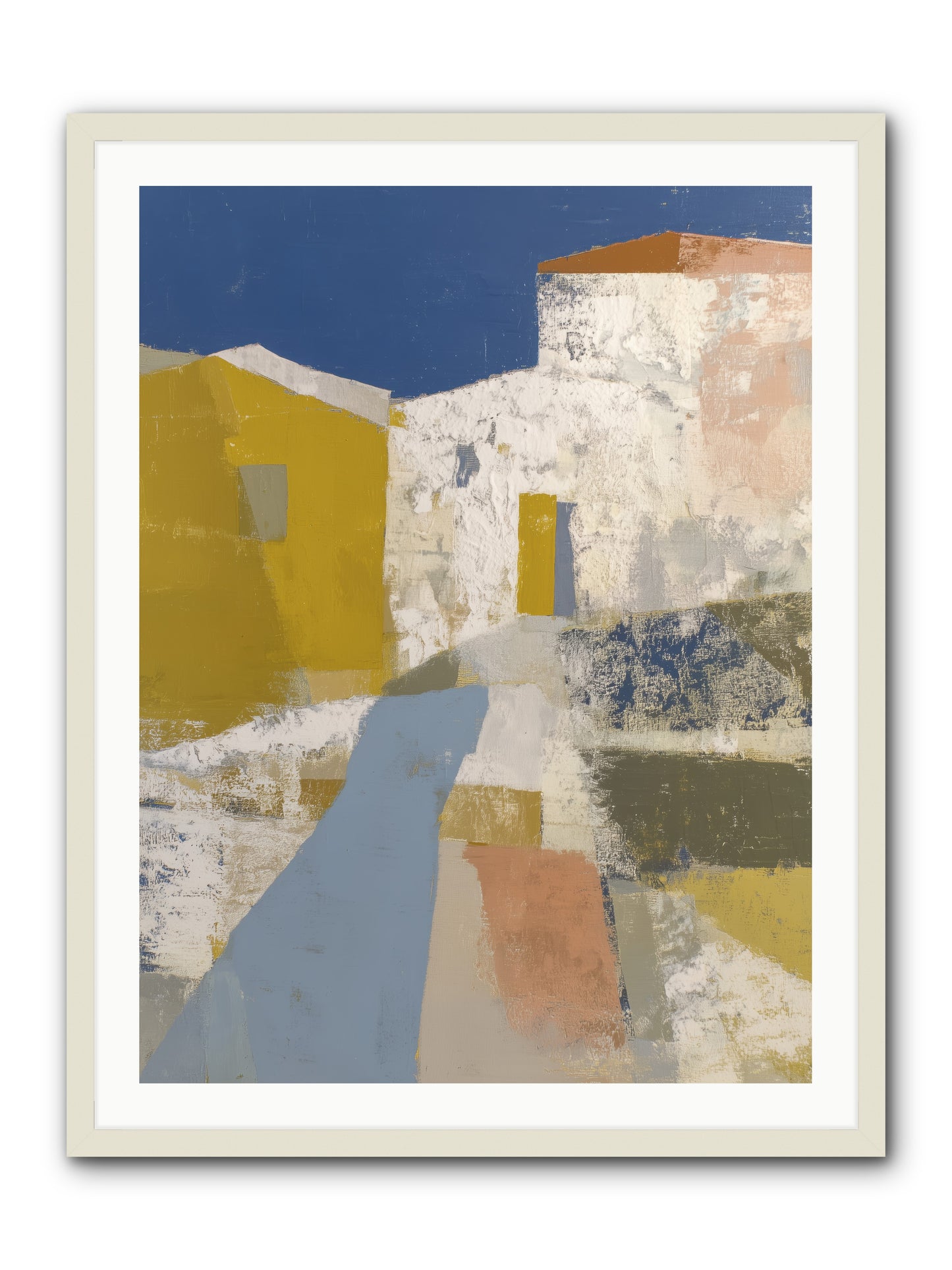 Ochre Tangle -- Framed Print - White 30x40