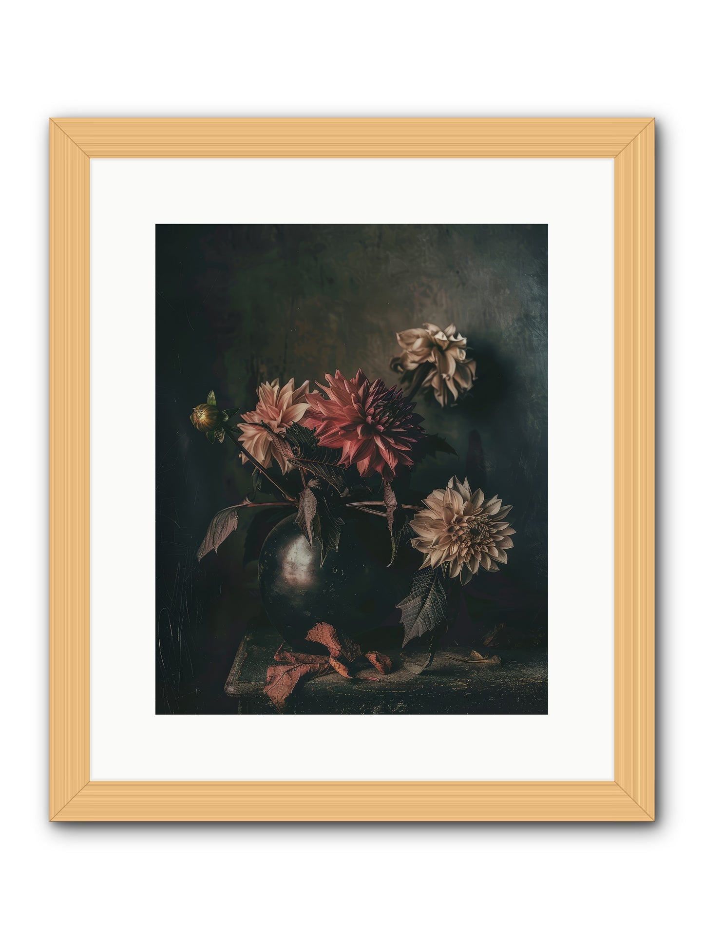 October Bloom -- Framed Print - Natural 12x15