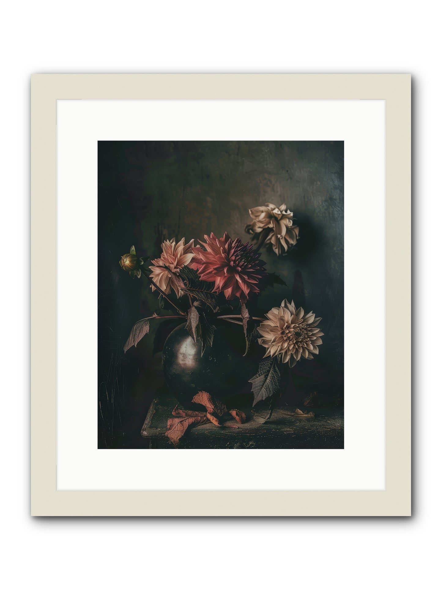 October Bloom -- Framed Print - White 12x15