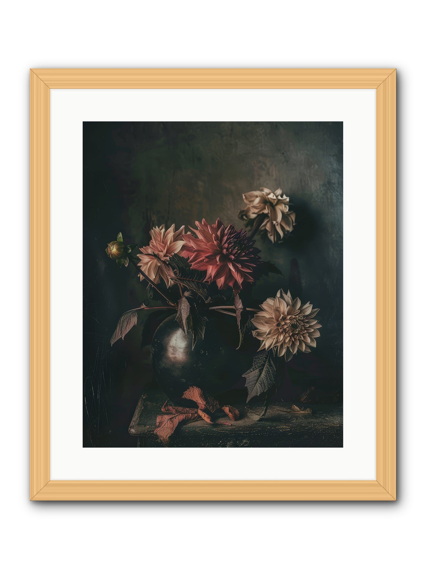 October Bloom -- Framed Print - Natural 16x20
