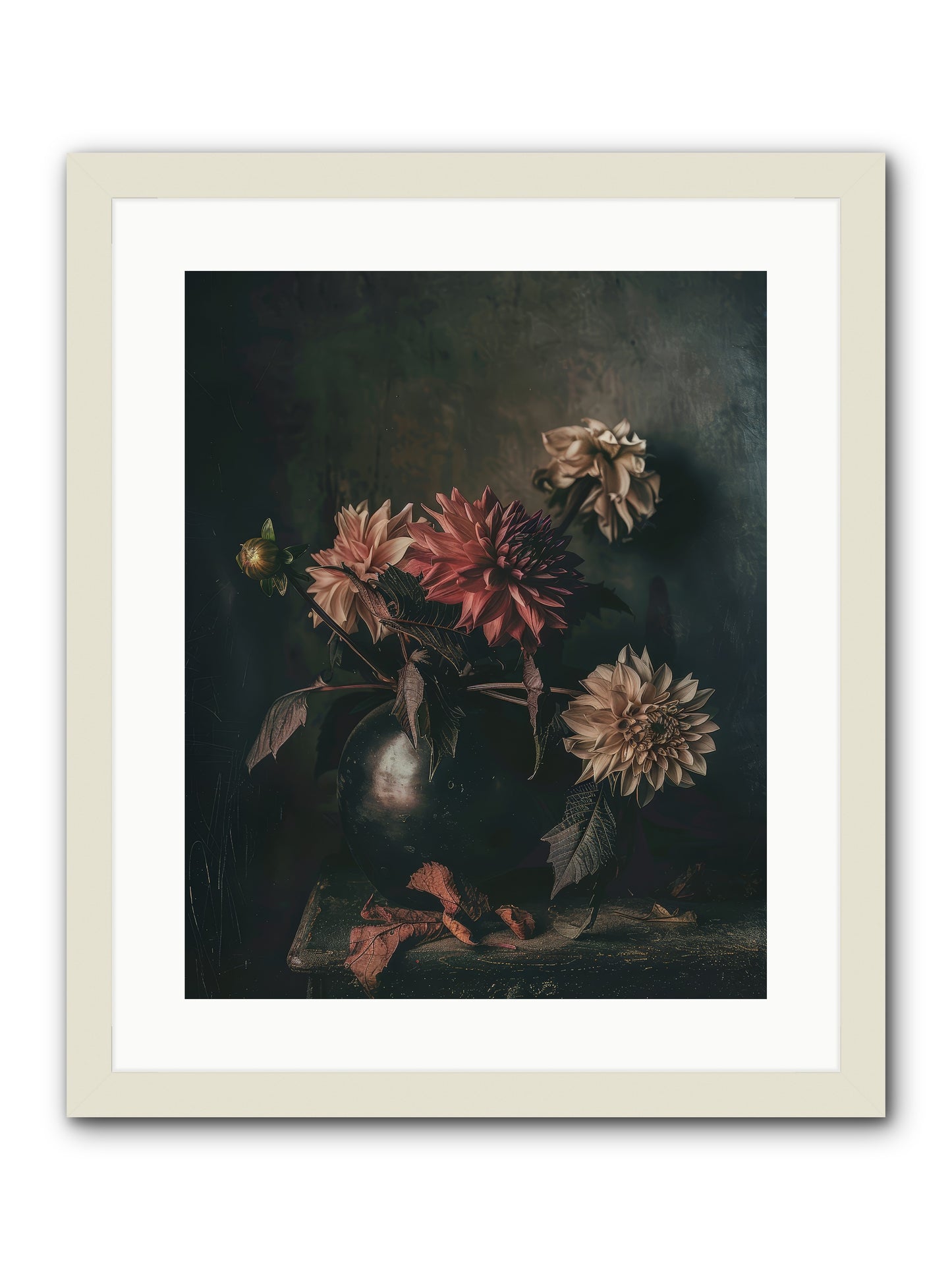 October Bloom -- Framed Print - White 16x20