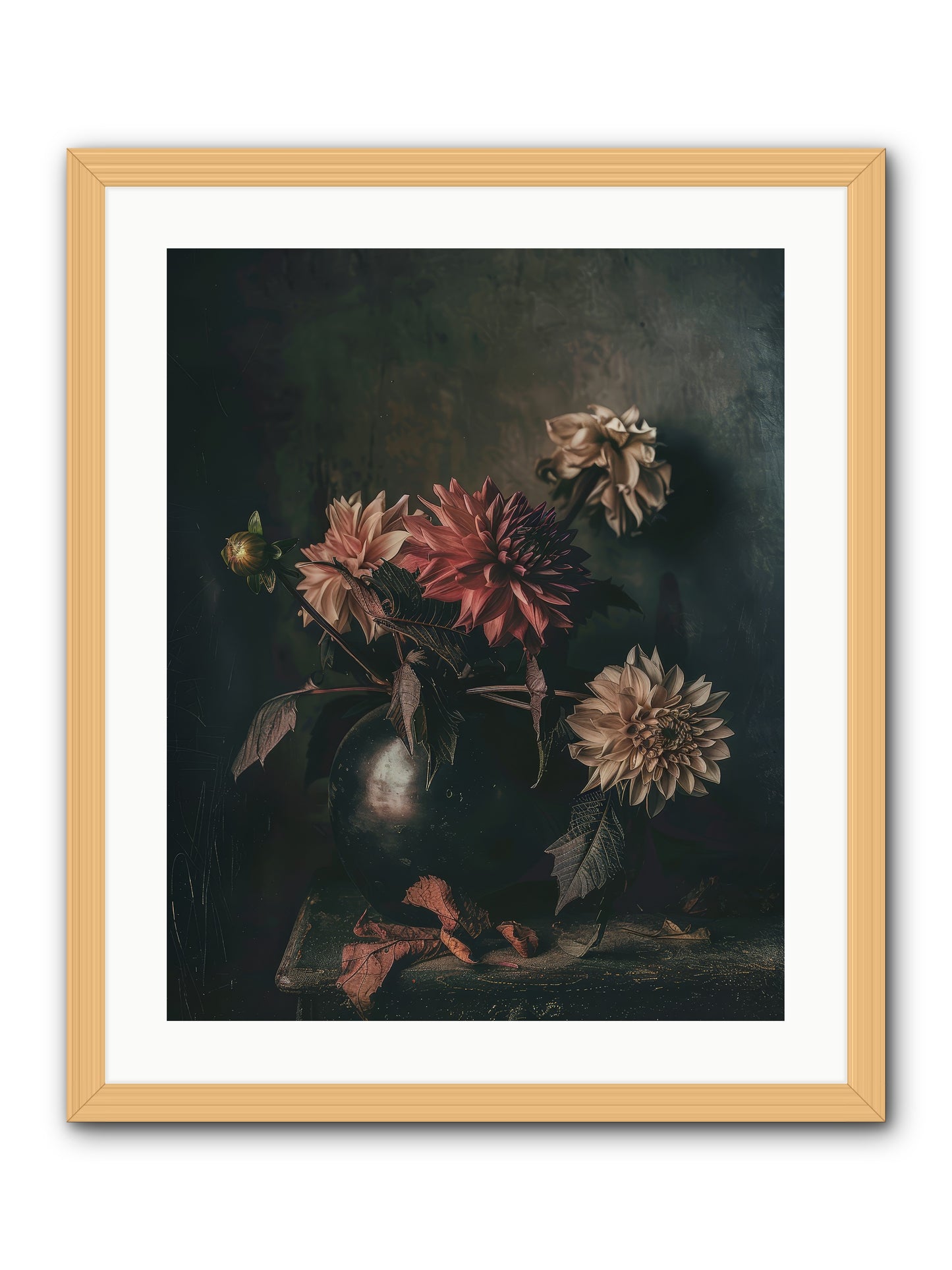 October Bloom -- Framed Print - Natural 20x25