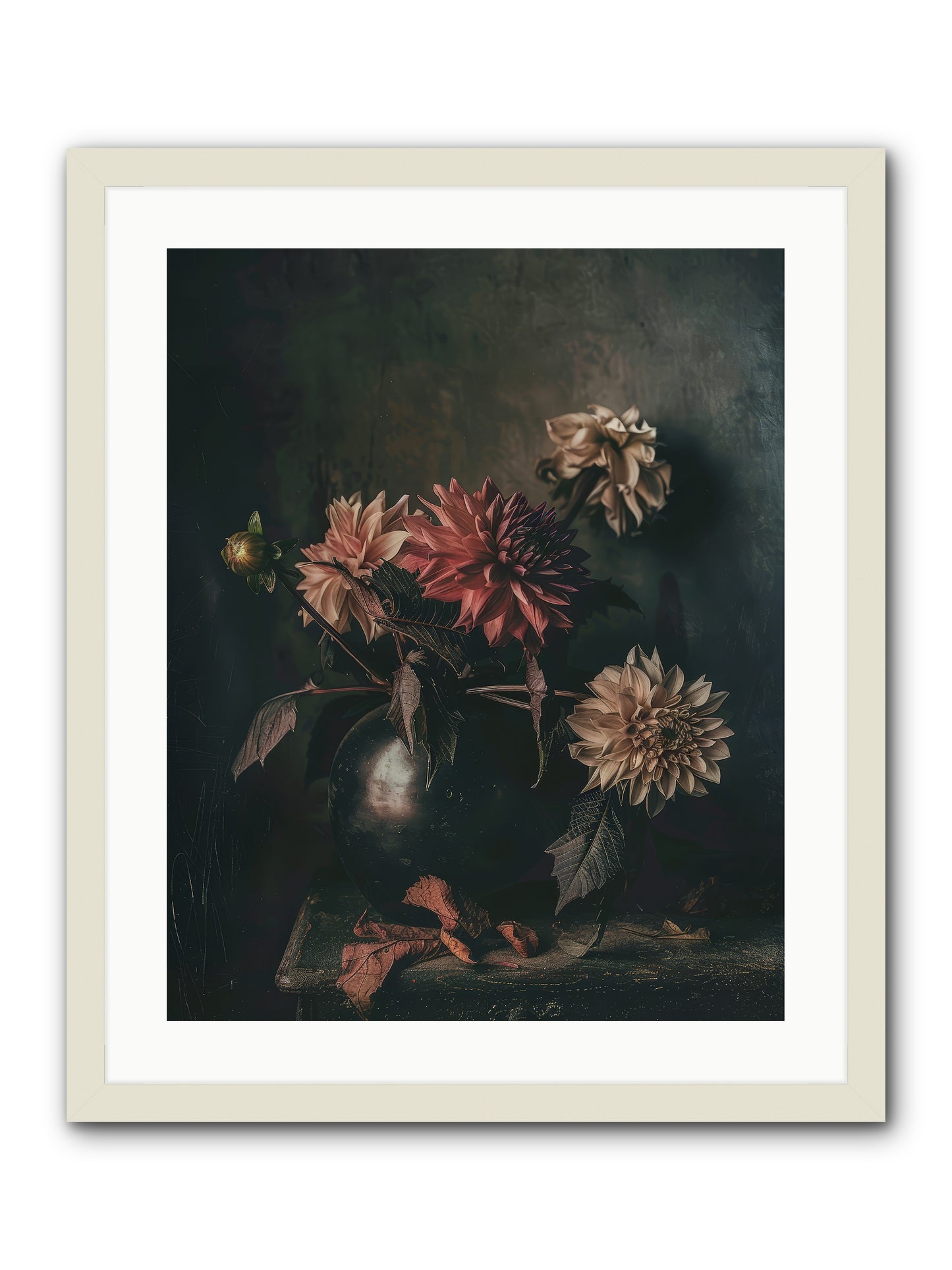 October Bloom -- Framed Print - White 20x25