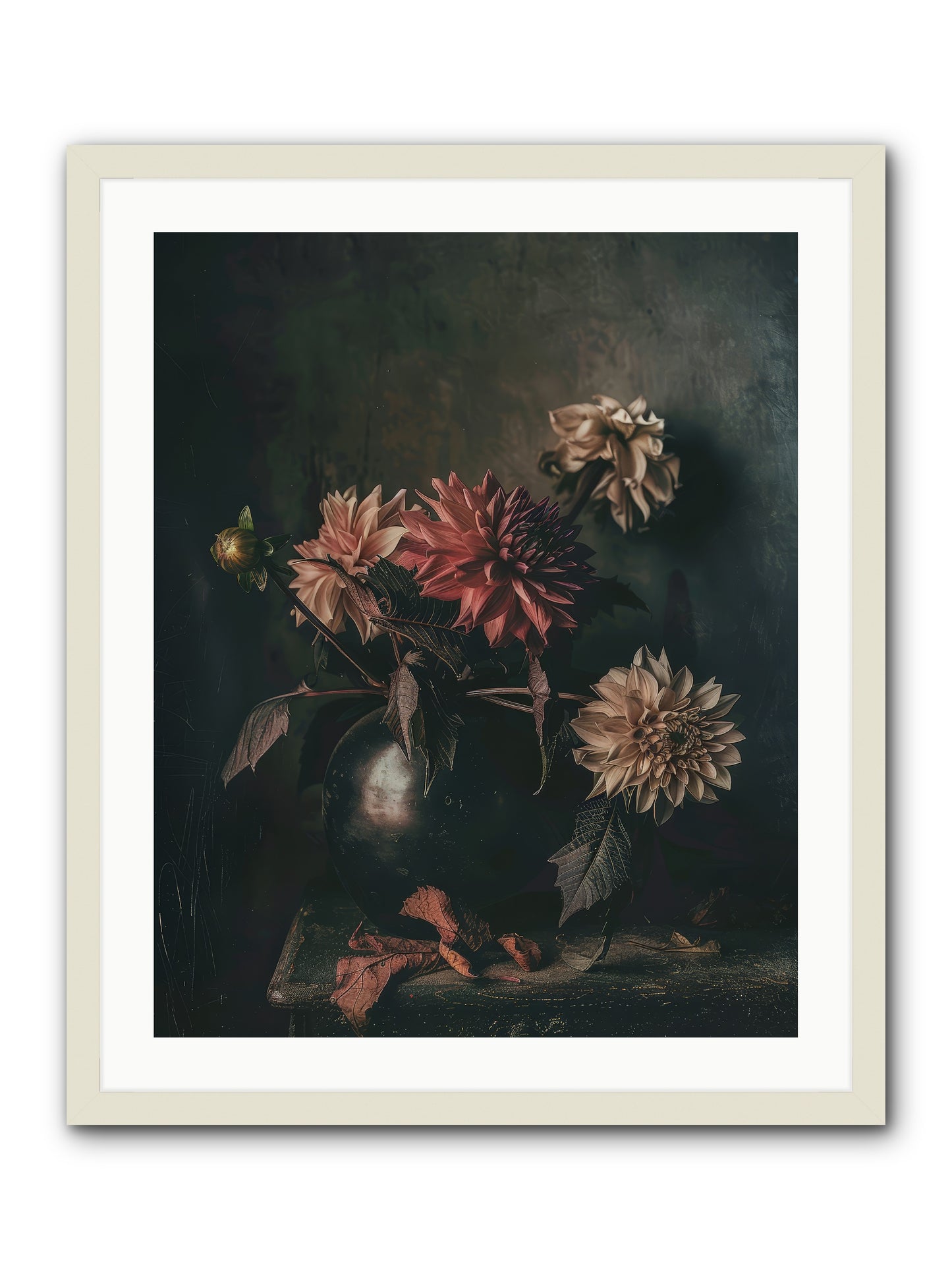 October Bloom -- Framed Print - White 24x30