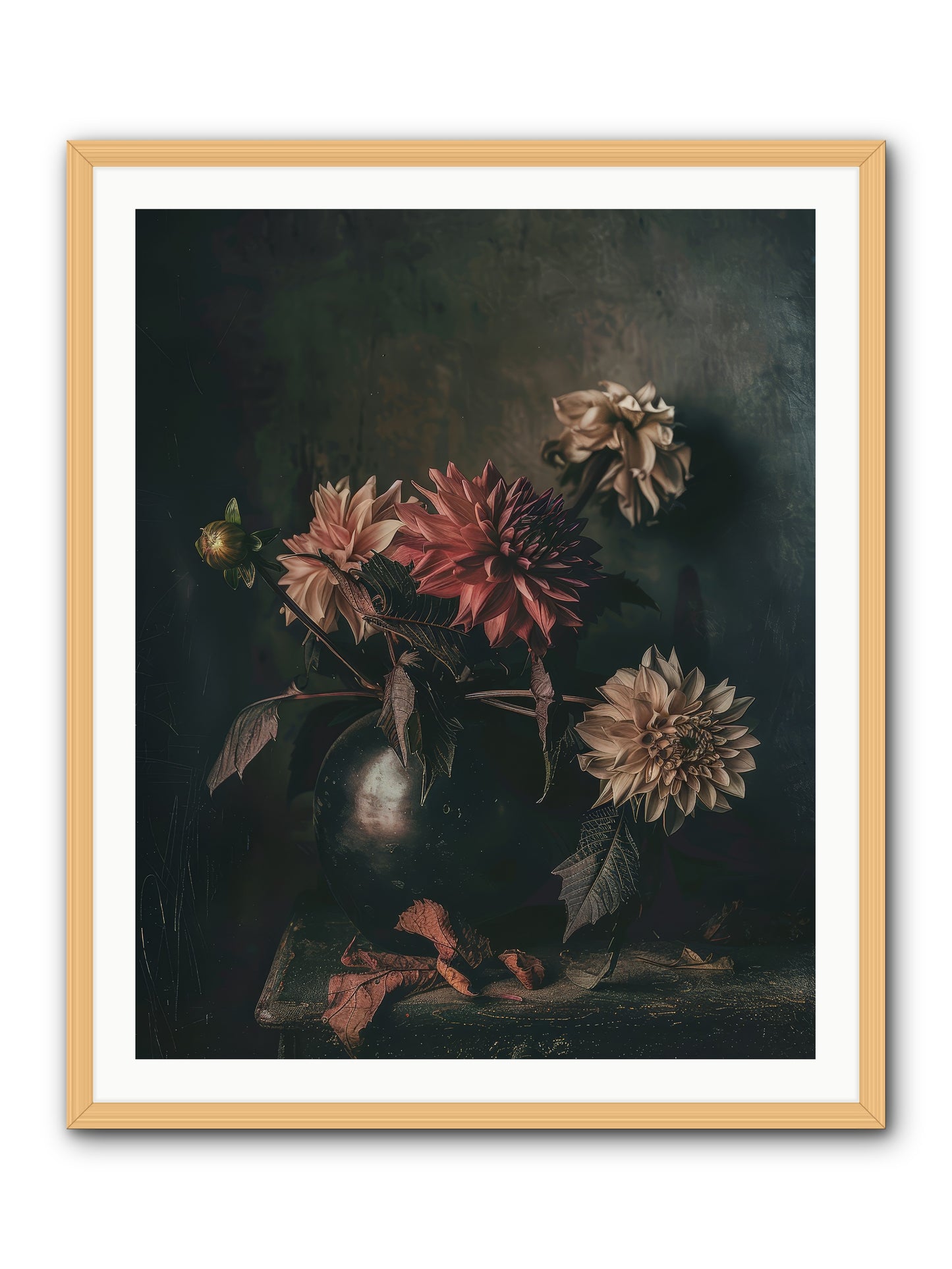 October Bloom -- Framed Print - Natural 32x40