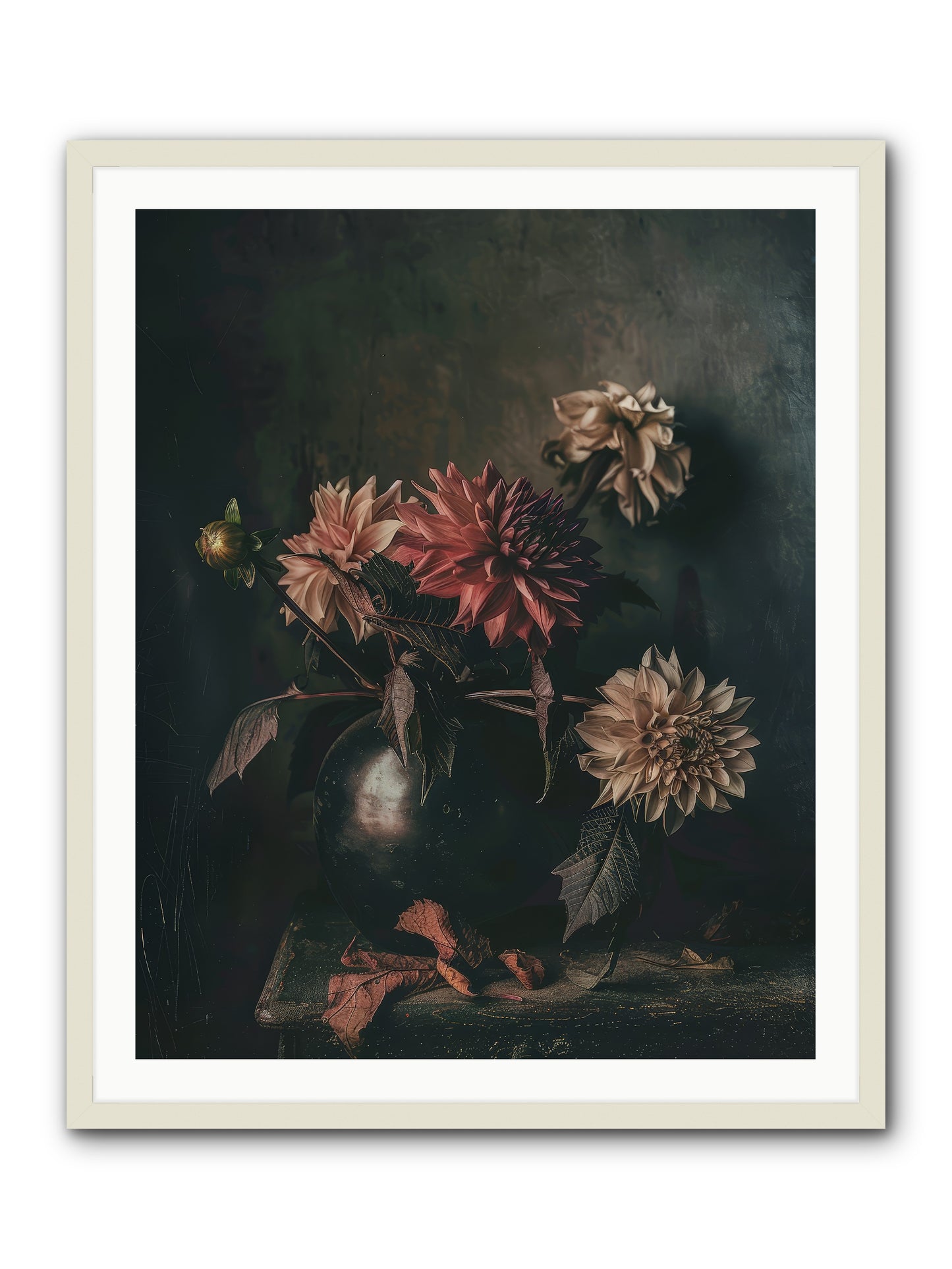 October Bloom -- Framed Print - White 32x40