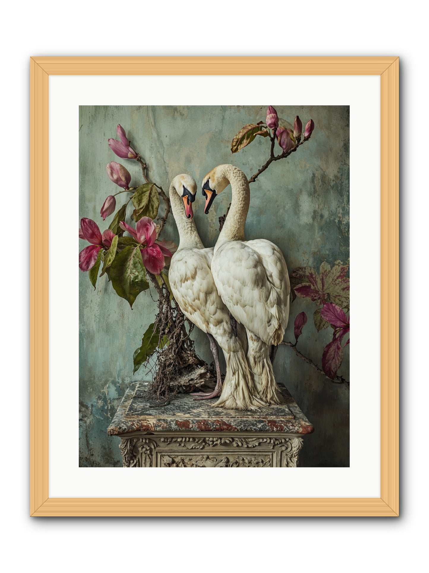 Opéra Featherette -- Framed Print - Natural 18x24