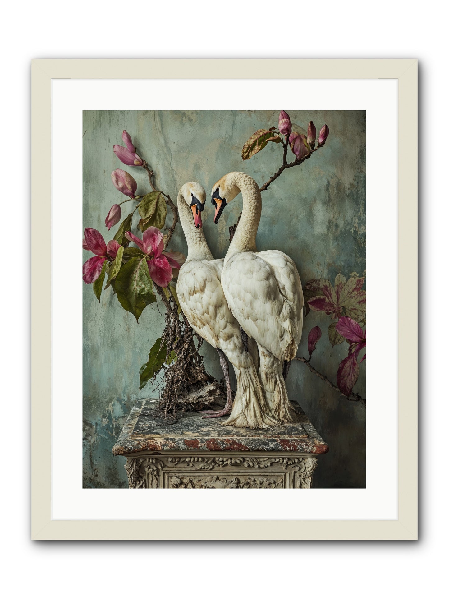 Opéra Featherette -- Framed Print - White 18x24