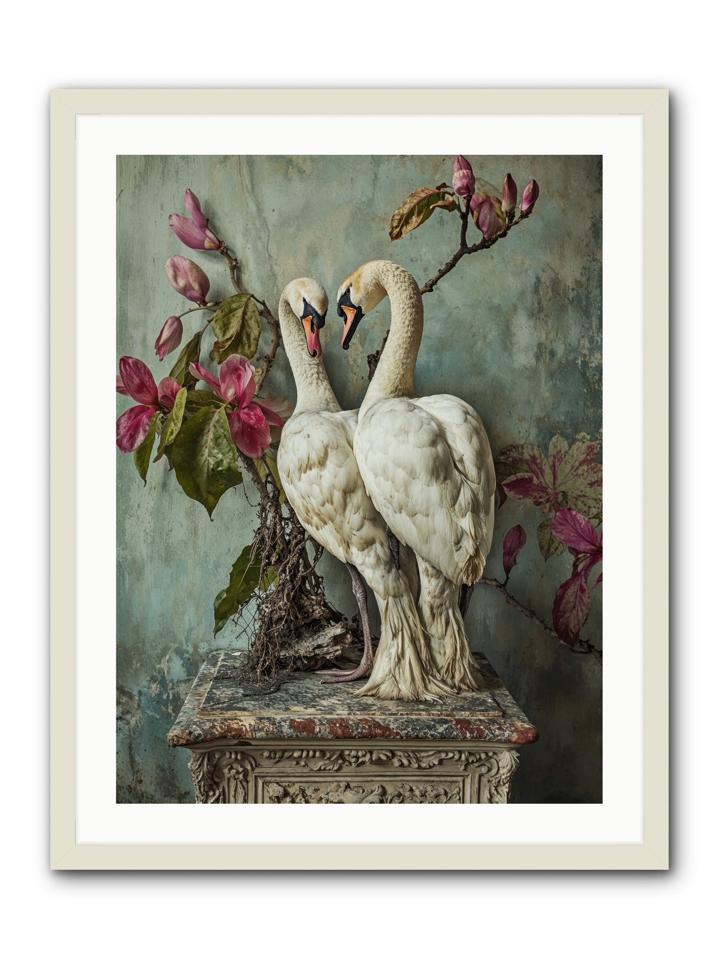 Opéra Featherette -- Framed Print - White 24x32
