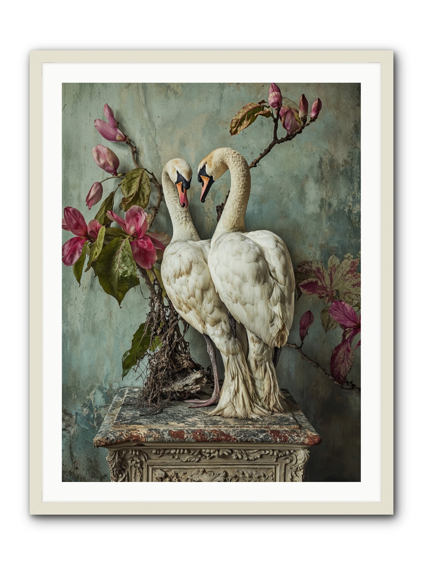 Opéra Featherette -- Framed Print - White 30x40