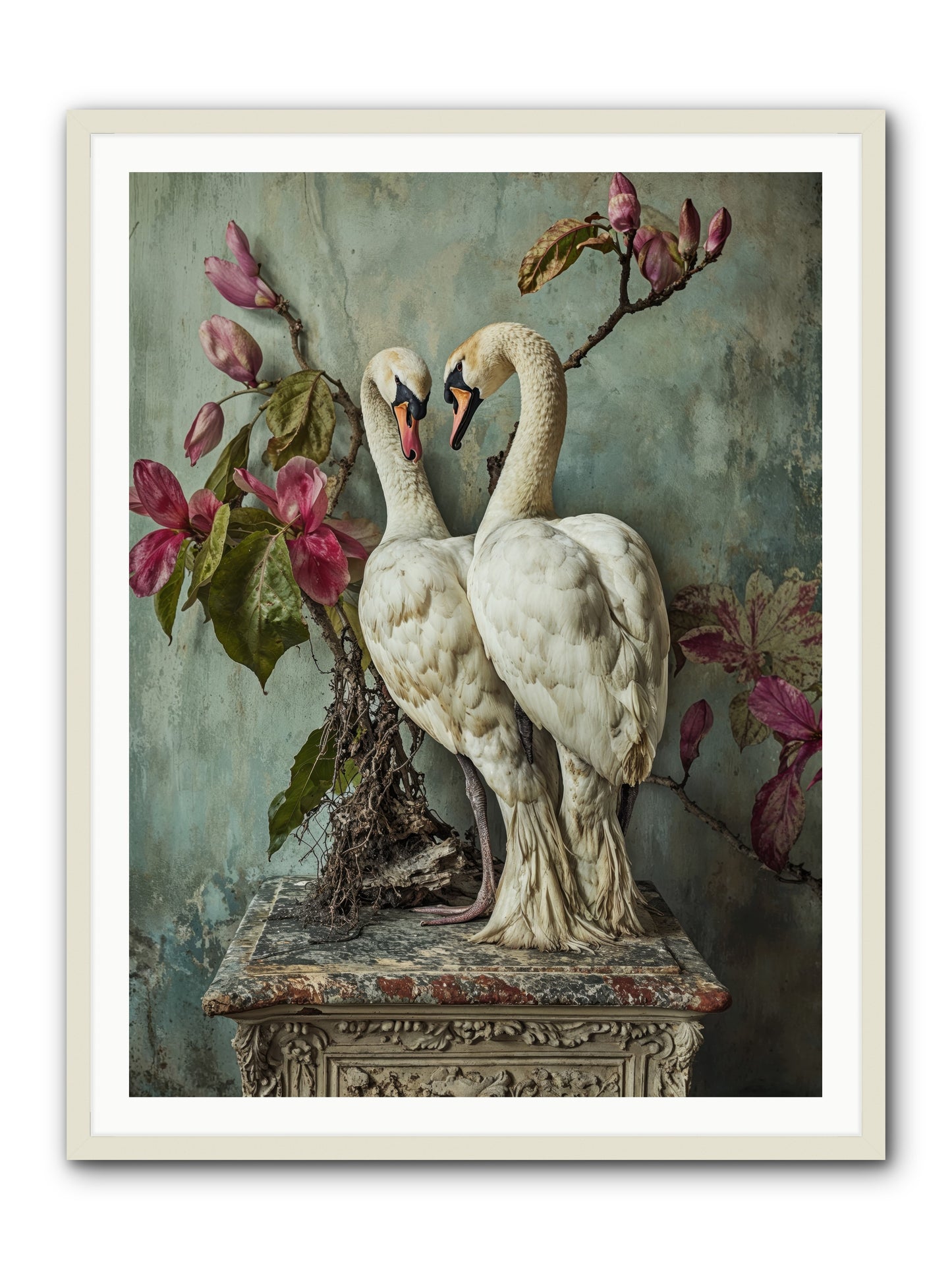 Opéra Featherette -- Framed Print - White 36x48