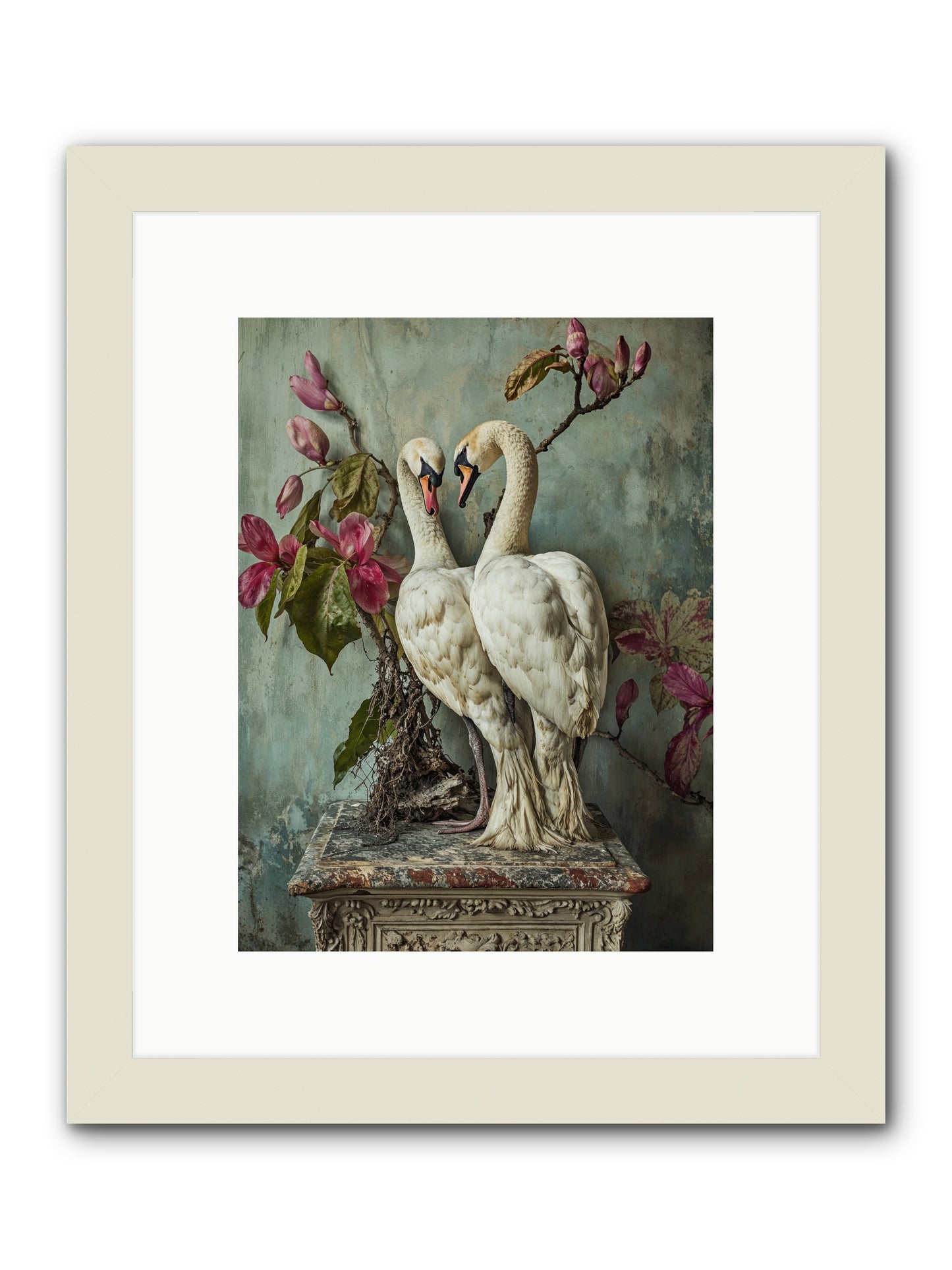 Opéra Featherette -- Framed Print - White 9x12