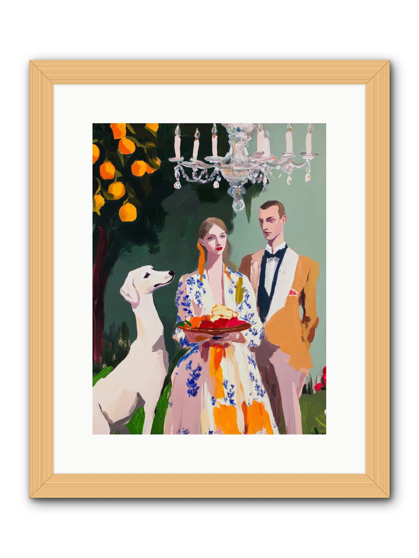 Orange Blossom BallRez2 -- Framed Print - Natural 12x16