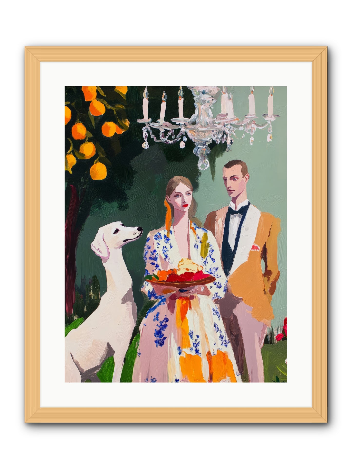 Orange Blossom BallRez2 -- Framed Print - Natural 18x24