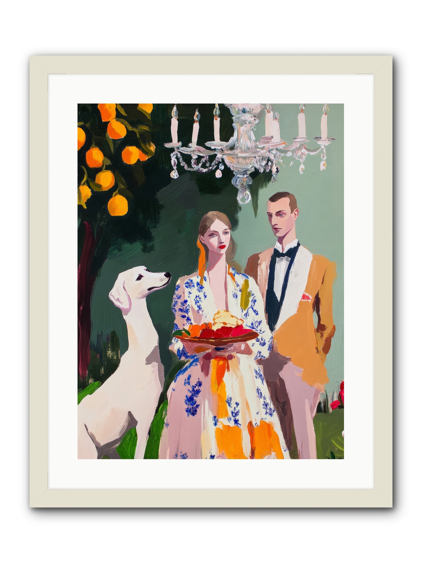 Orange Blossom BallRez2 -- Framed Print - White 18x24