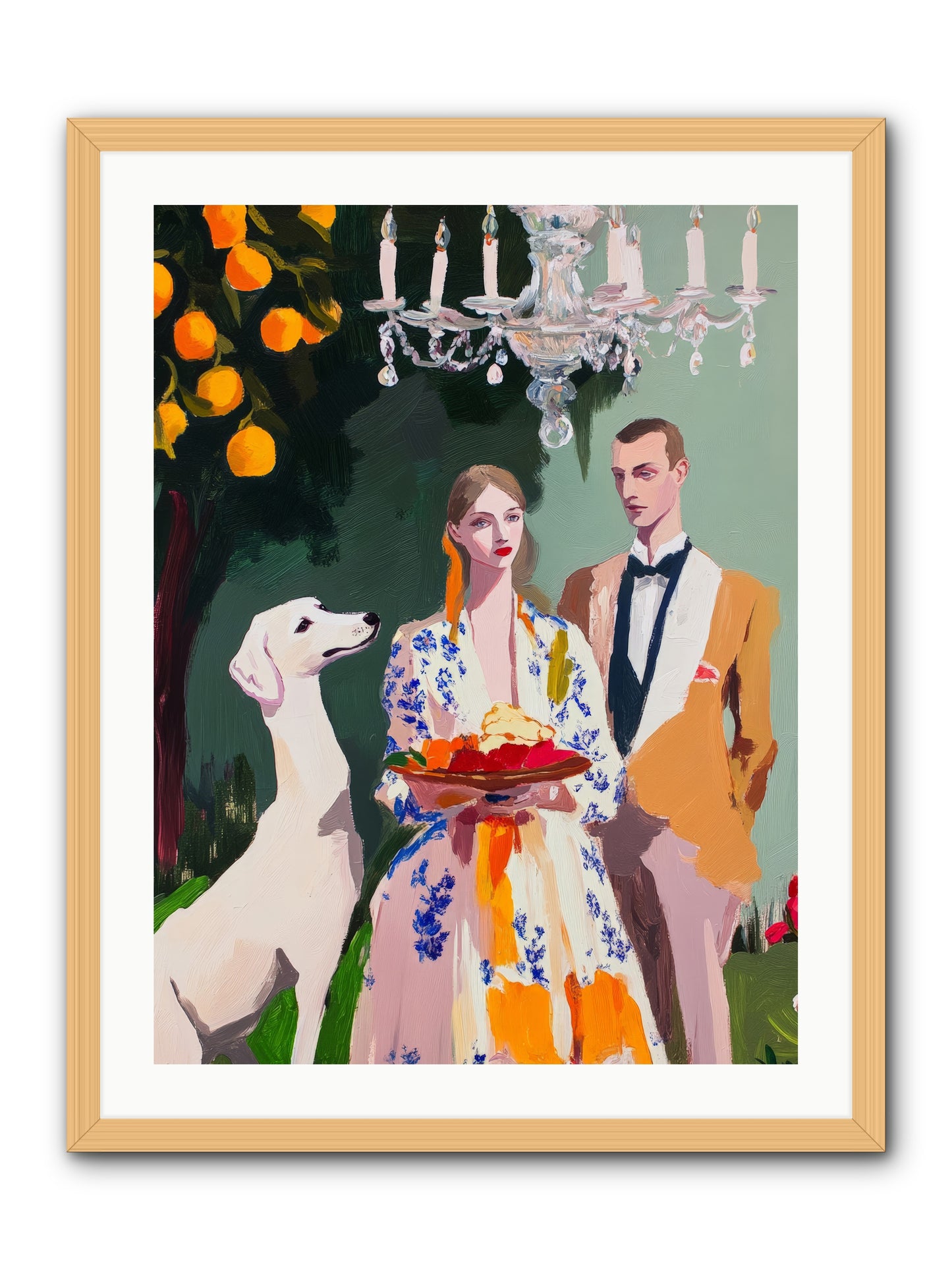 Orange Blossom BallRez2 -- Framed Print - Natural 24x32