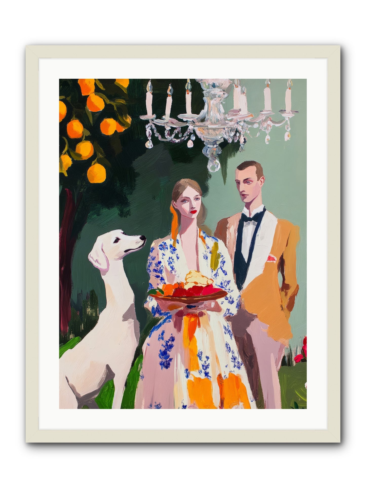 Orange Blossom BallRez2 -- Framed Print - White 24x32