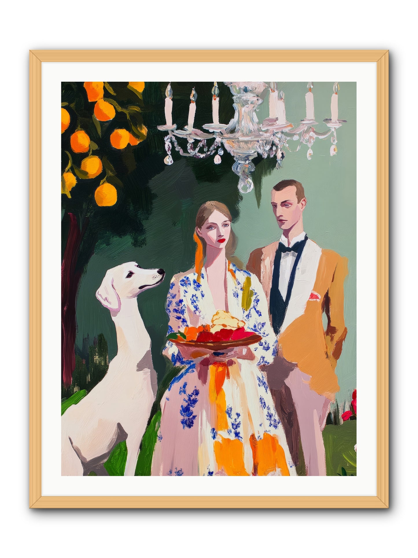 Orange Blossom BallRez2 -- Framed Print - Natural 30x40