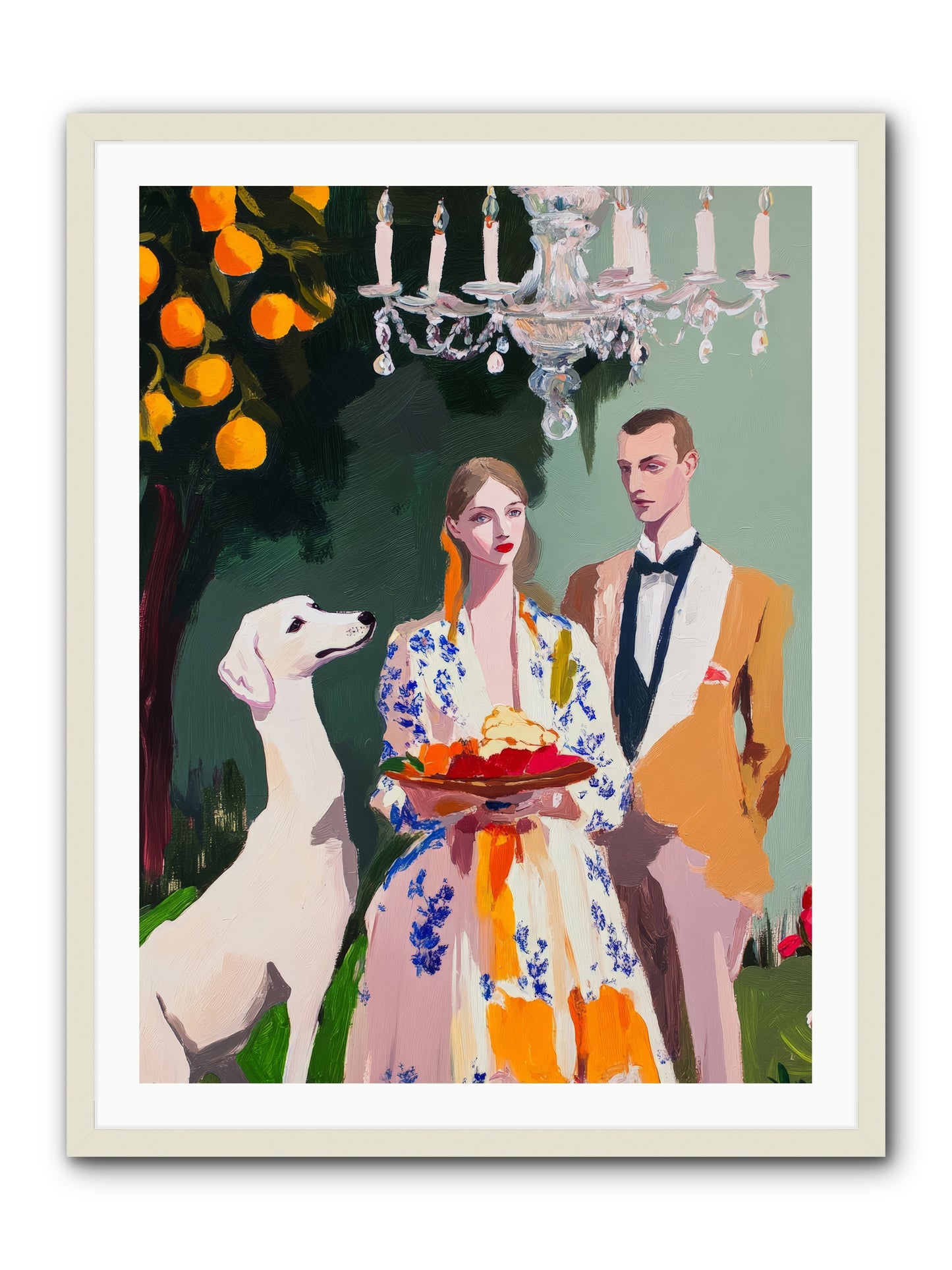 Orange Blossom BallRez2 -- Framed Print - White 30x40