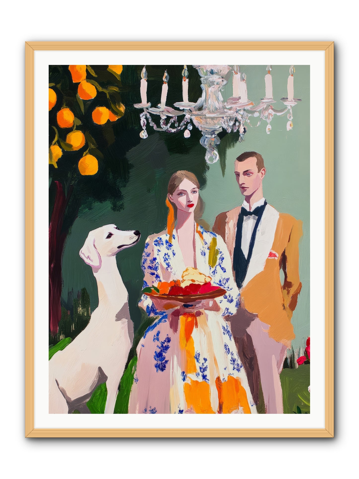 Orange Blossom BallRez2 -- Framed Print - Natural 36x48