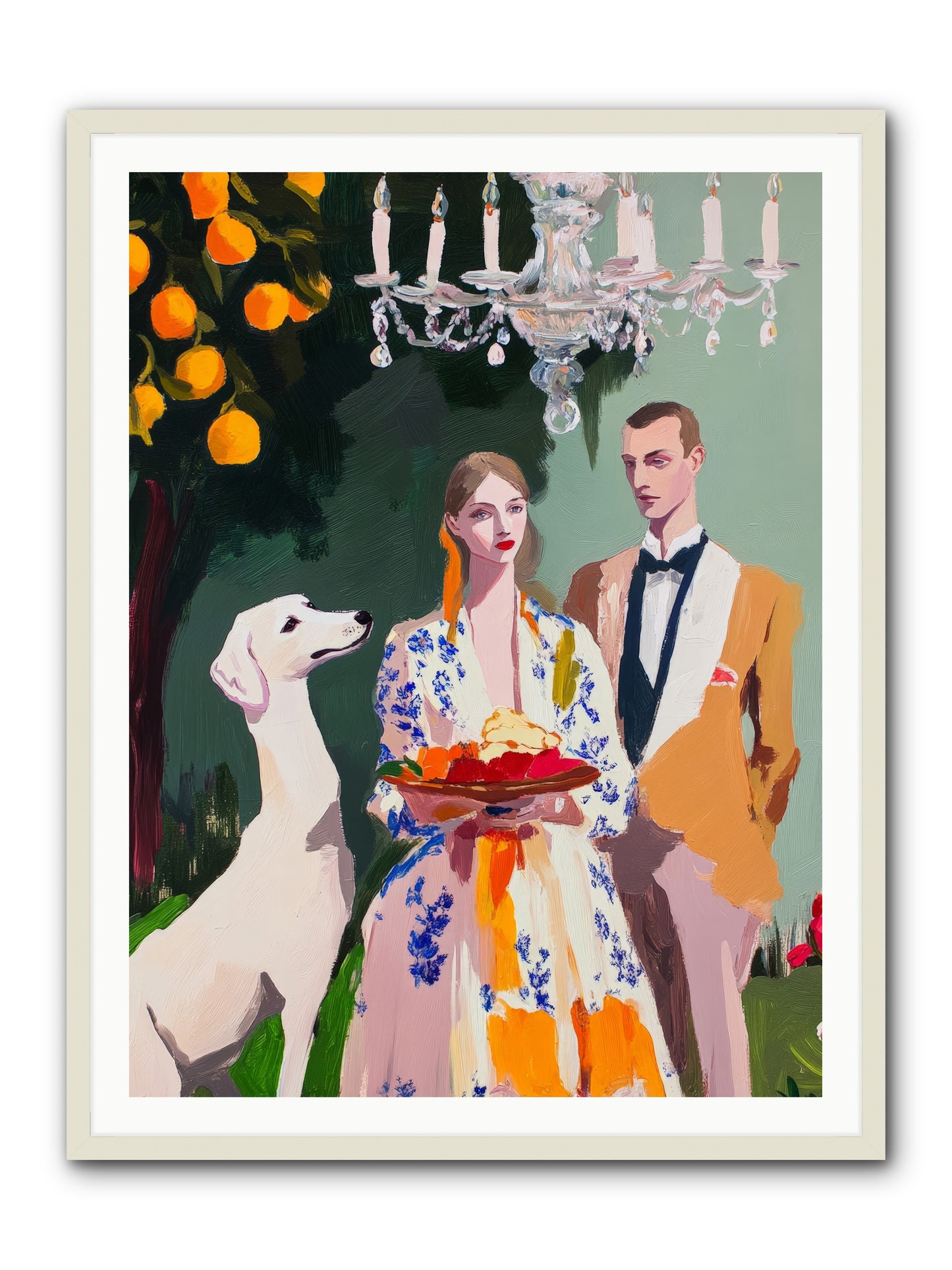 Orange Blossom BallRez2 -- Framed Print - White 36x48