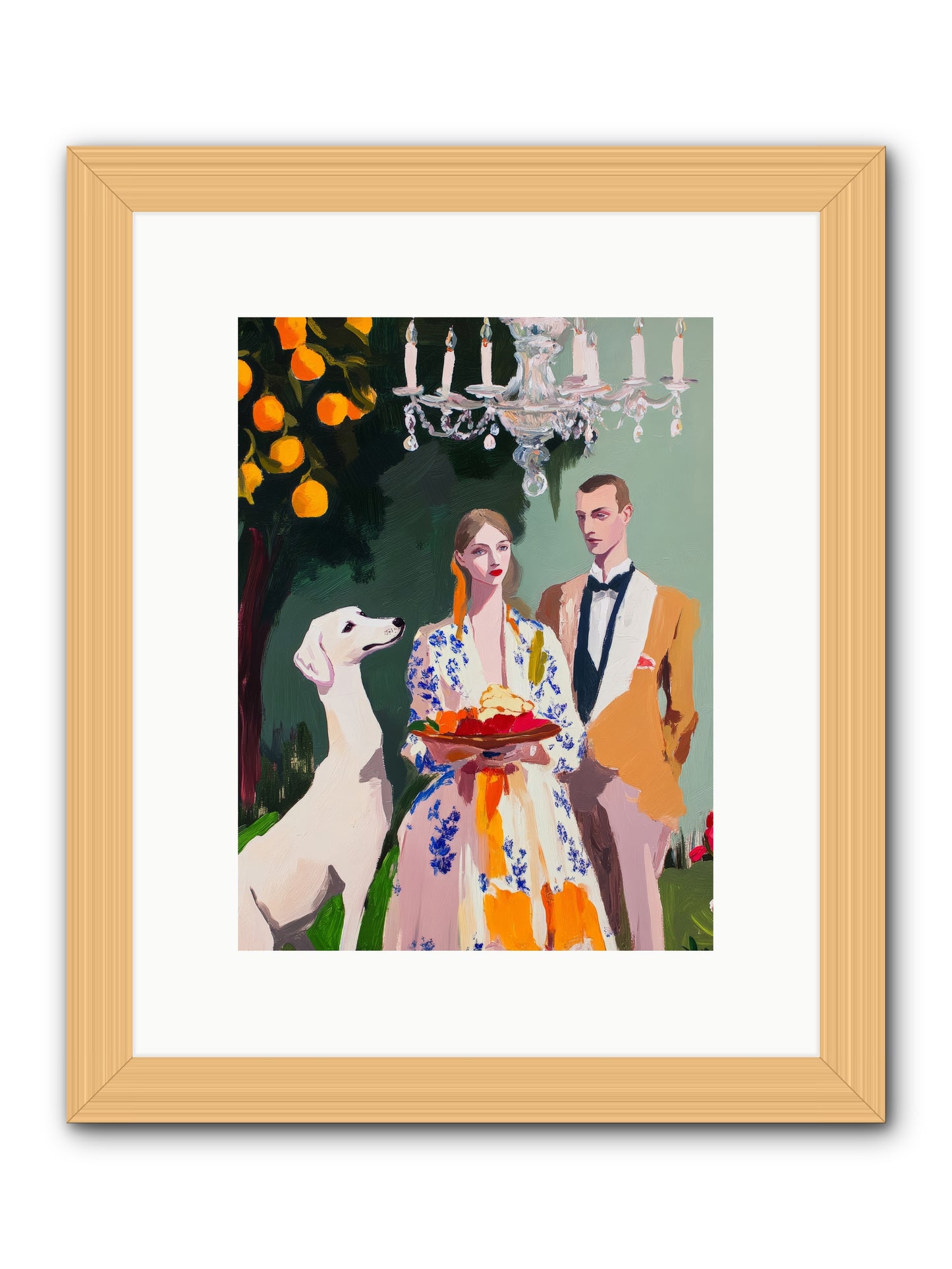 Orange Blossom BallRez2 -- Framed Print - Natural 9x12