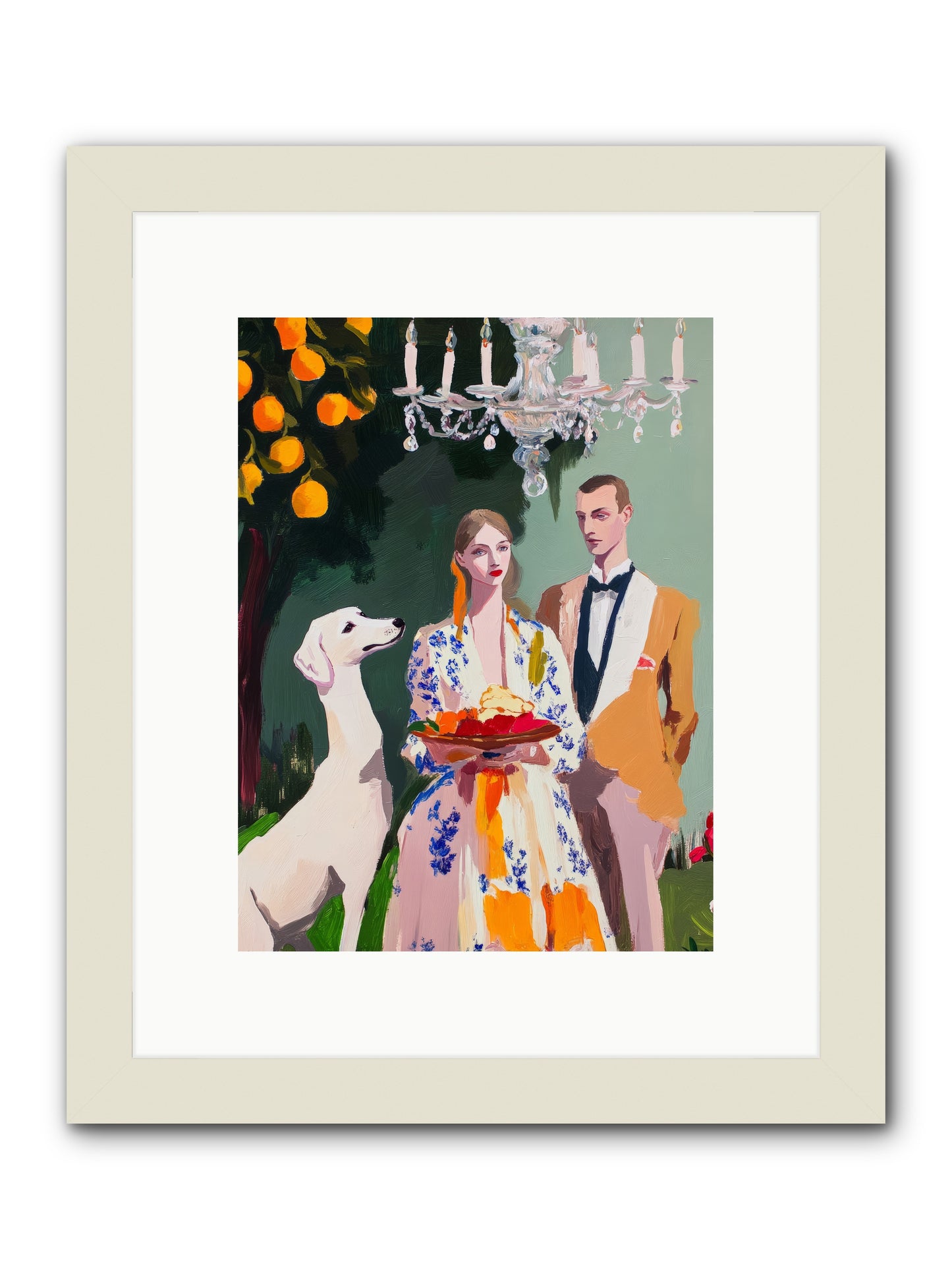 Orange Blossom BallRez2 -- Framed Print - White 9x12