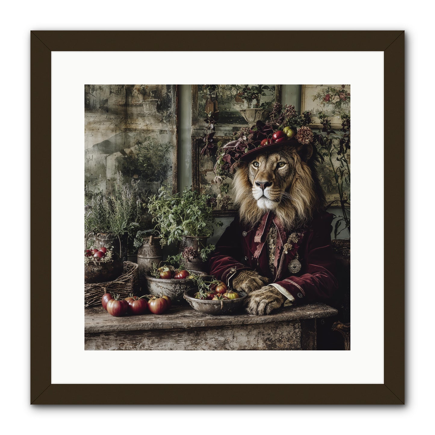 Orchard Afternoon -- Framed Print - Black 16x16