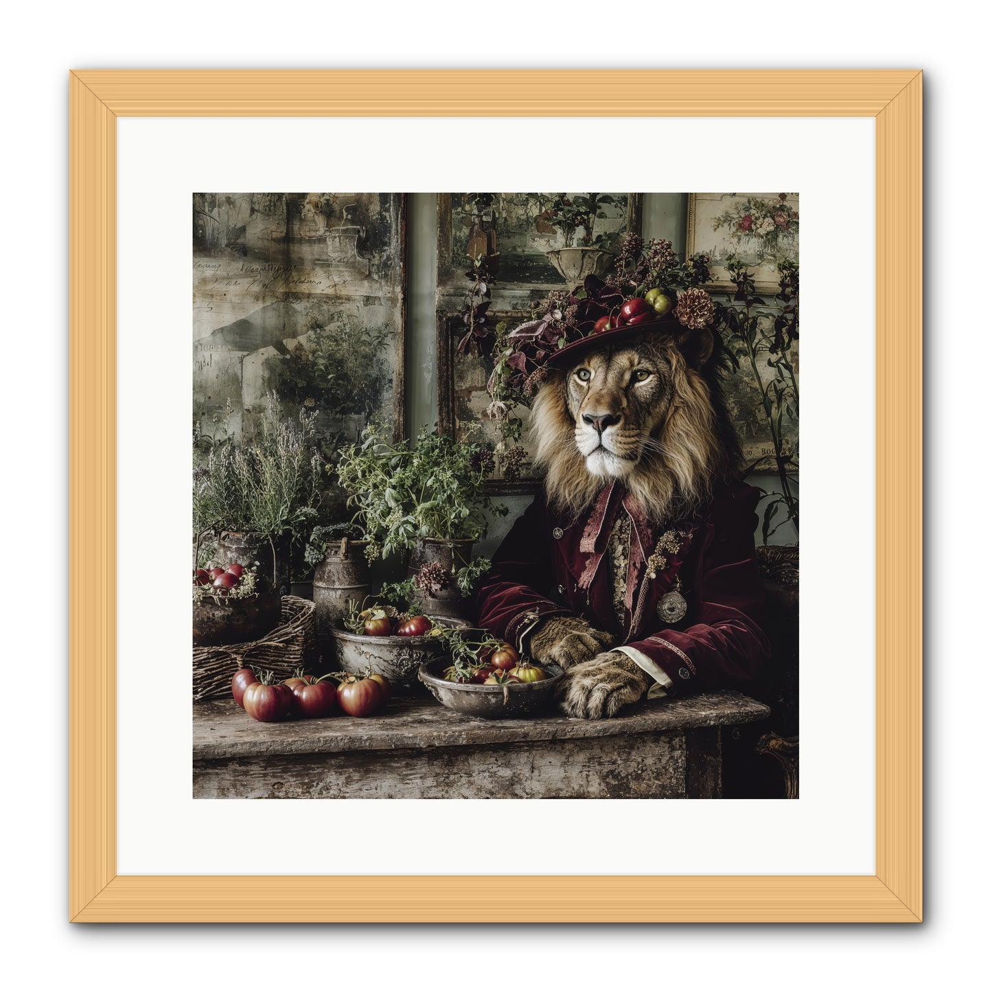 Orchard Afternoon -- Framed Print - Natural 16x16