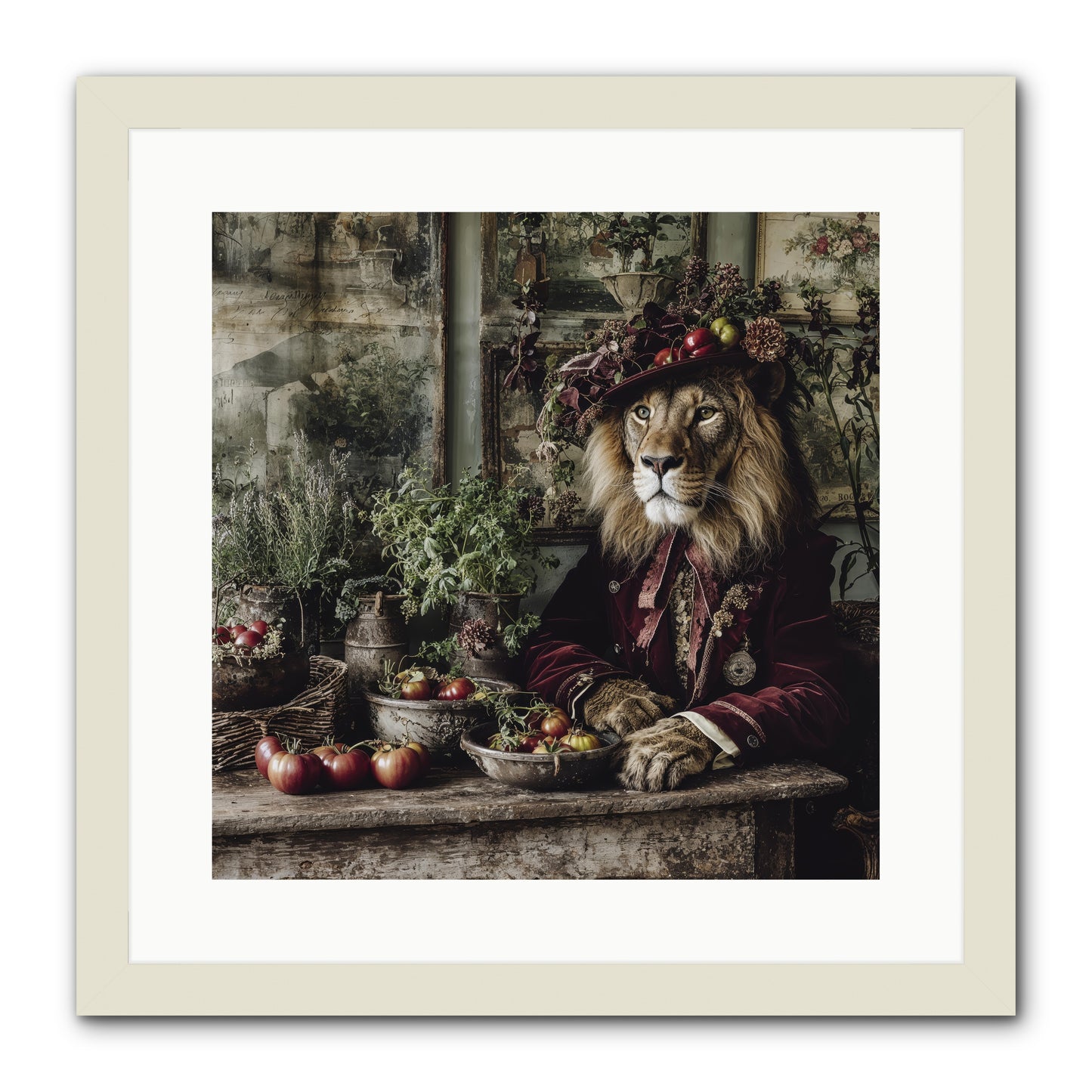 Orchard Afternoon -- Framed Print - White 16x16