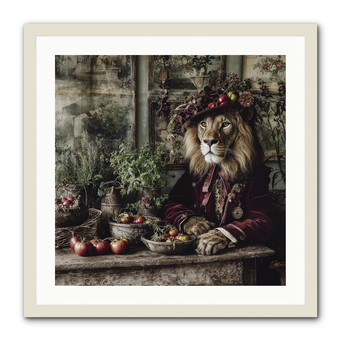 Orchard Afternoon -- Framed Print - White 24x24