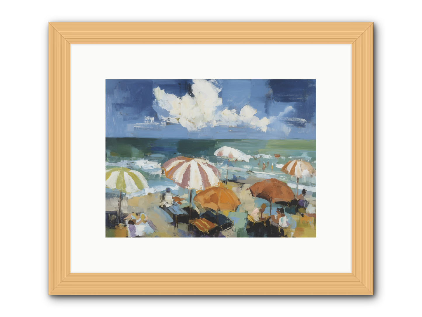 Over Mediterranean Blue -- Framed Print - Natural 12x9