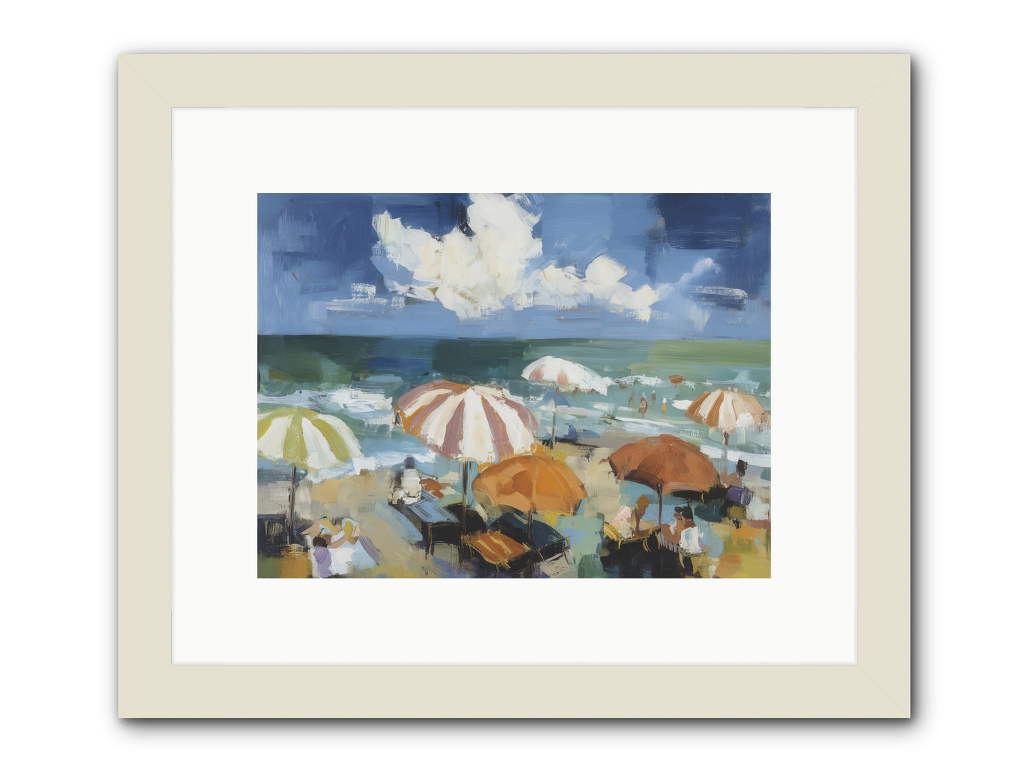 Over Mediterranean Blue -- Framed Print - White 12x9