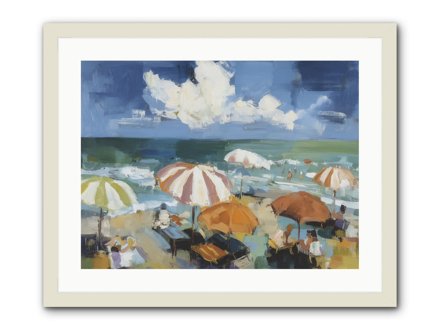 Over Mediterranean Blue -- Framed Print - White 24x18