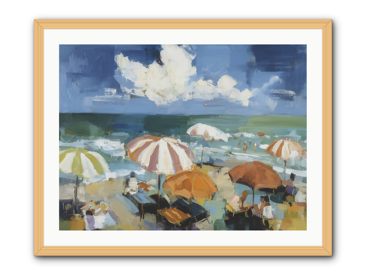 Over Mediterranean Blue -- Framed Print - Natural 32x24