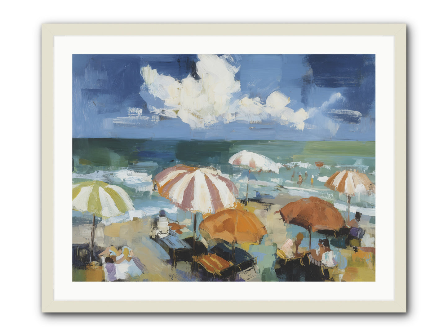 Over Mediterranean Blue -- Framed Print - White 32x24