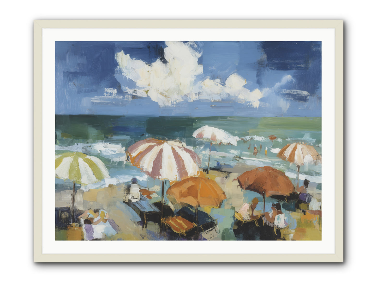 Over Mediterranean Blue -- Framed Print - White 40x30