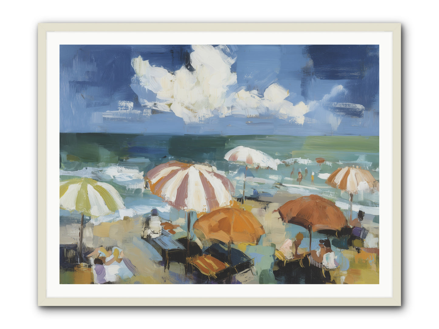 Over Mediterranean Blue -- Framed Print - White 48x36